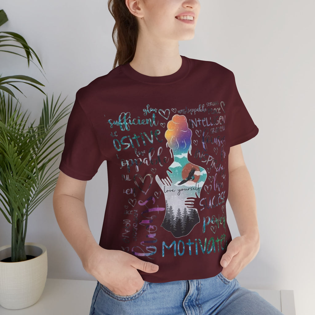 Inspirational Yoga Woman T-Shirt — Motivated Positive Words Graphic Tee