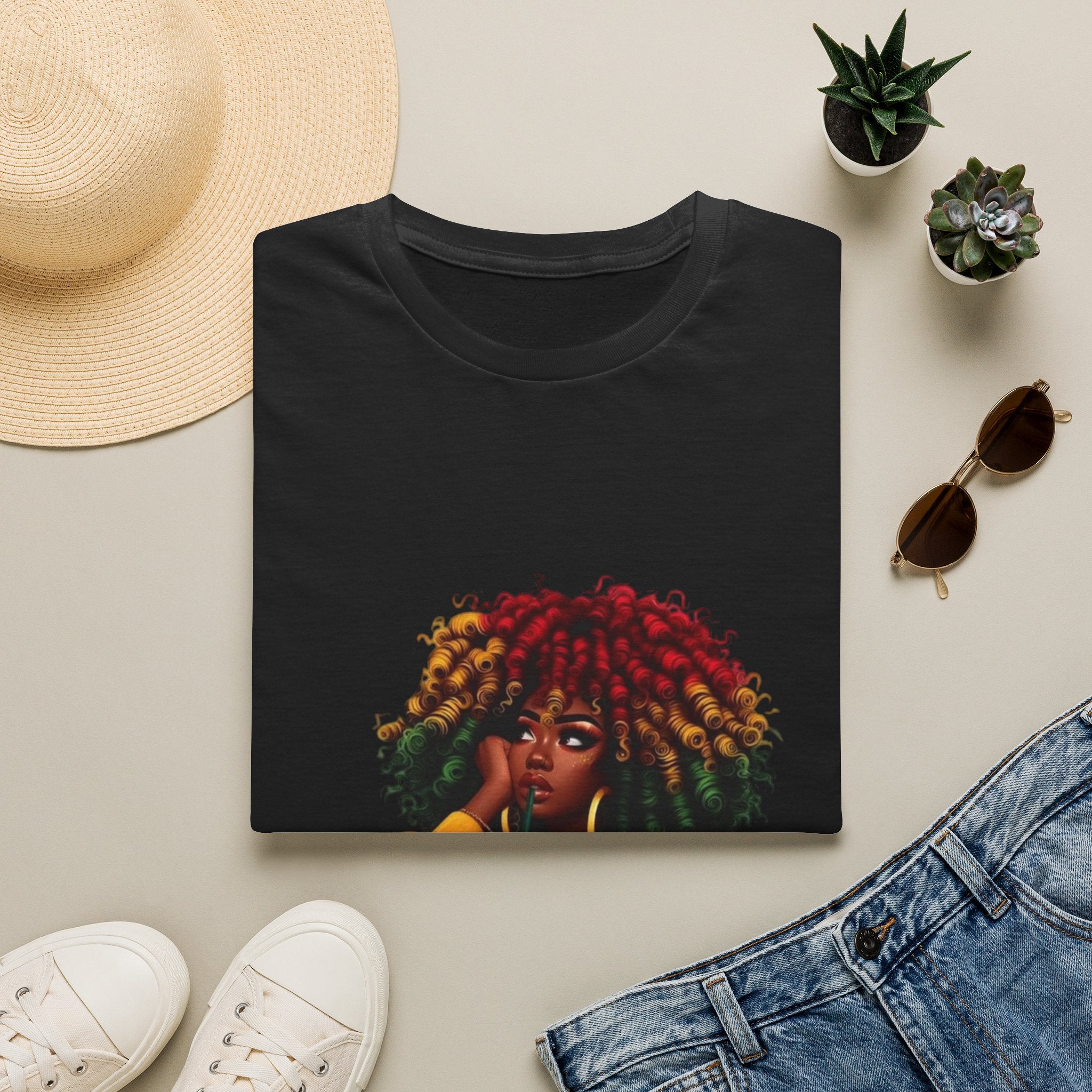 Not Today Satan graphic T-Shirt | Black Girl Magic afro illustration