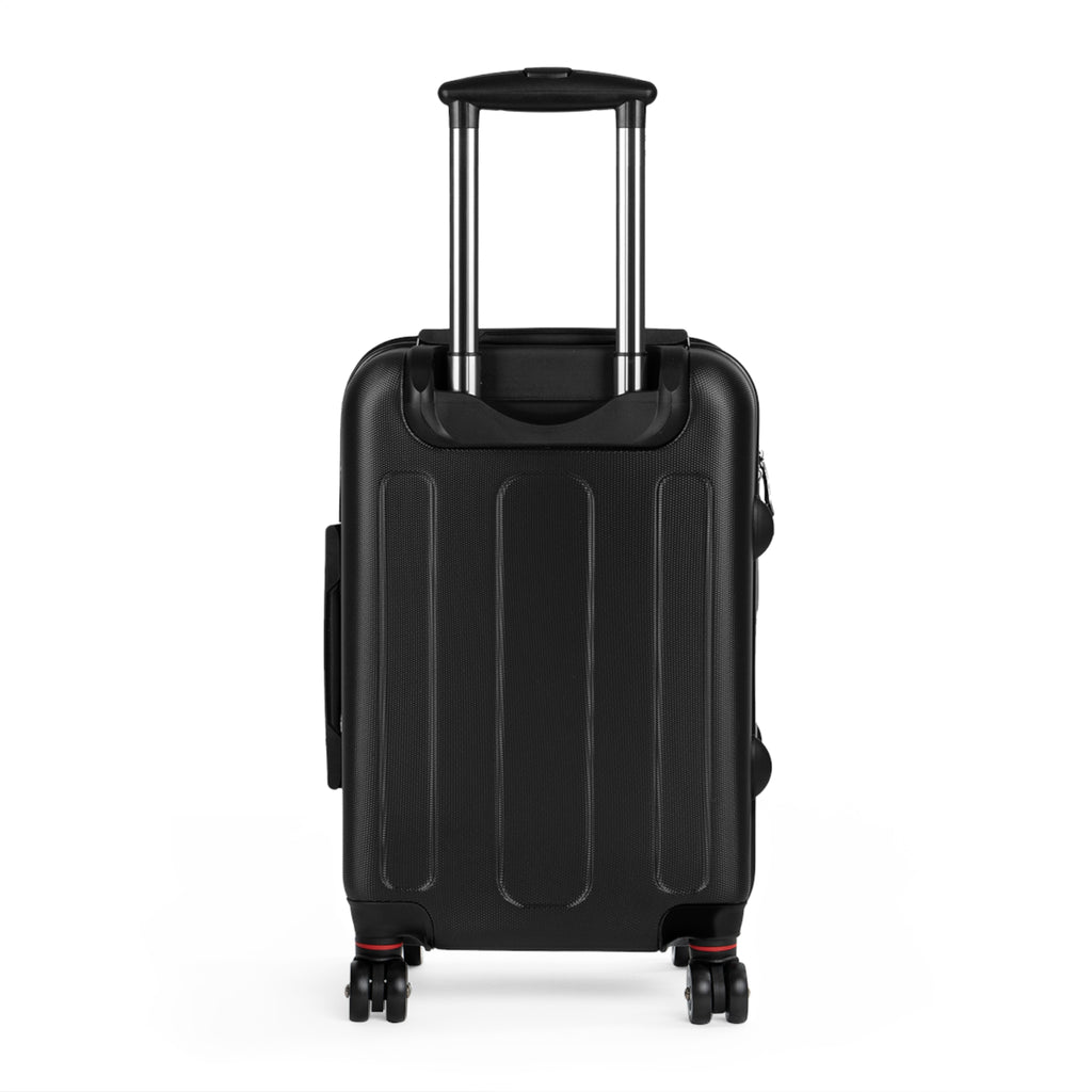 Cherry Logo Carry-On Suitcase – Pink Checker Luggage with Designer-Inspired Cherries