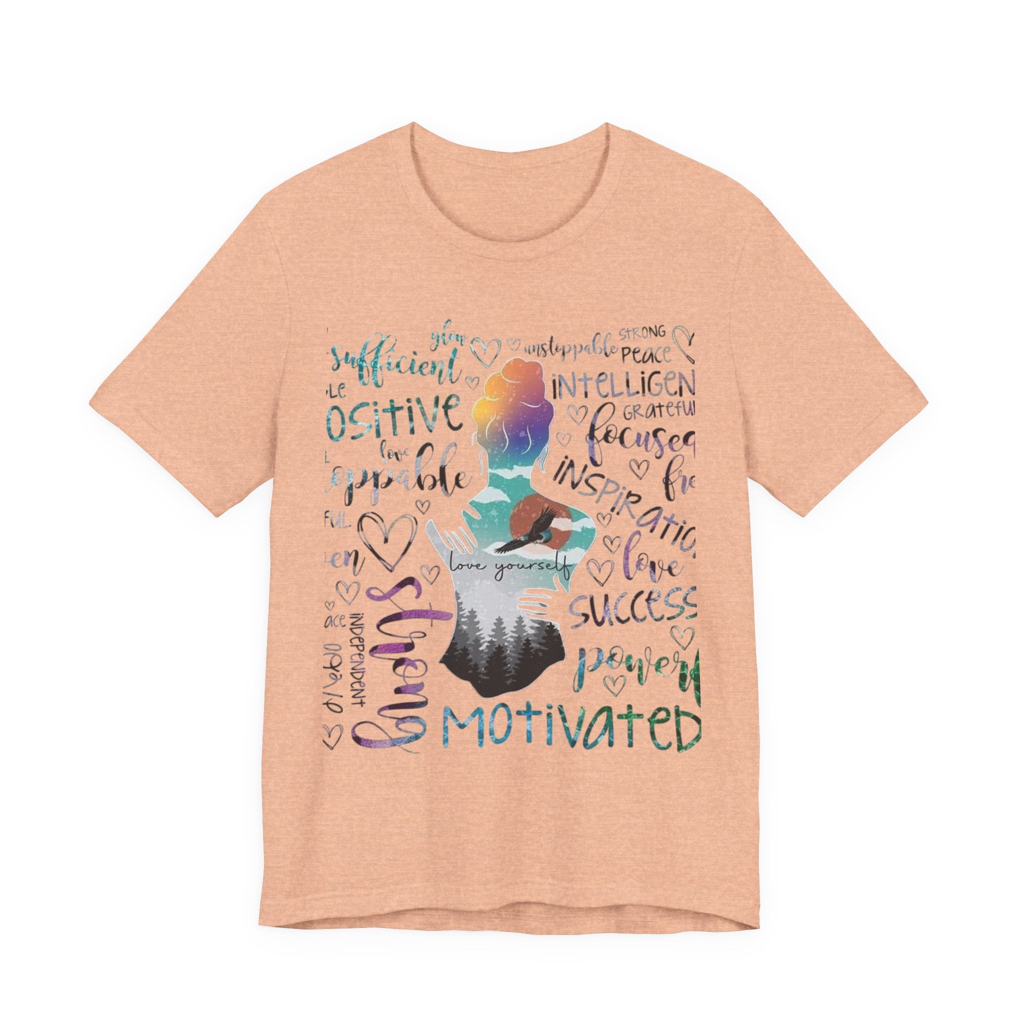 Inspirational Yoga Woman T-Shirt — Motivated Positive Words Graphic Tee