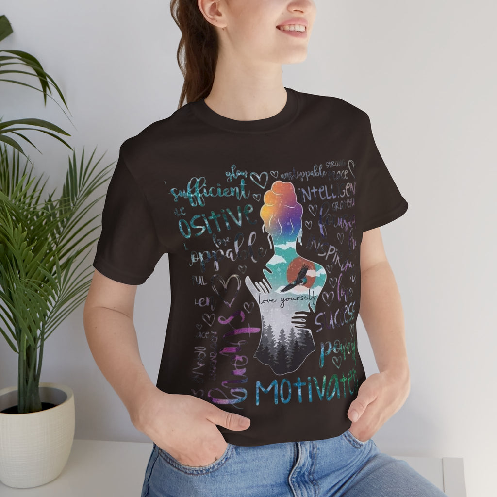 Inspirational Yoga Woman T-Shirt — Motivated Positive Words Graphic Tee