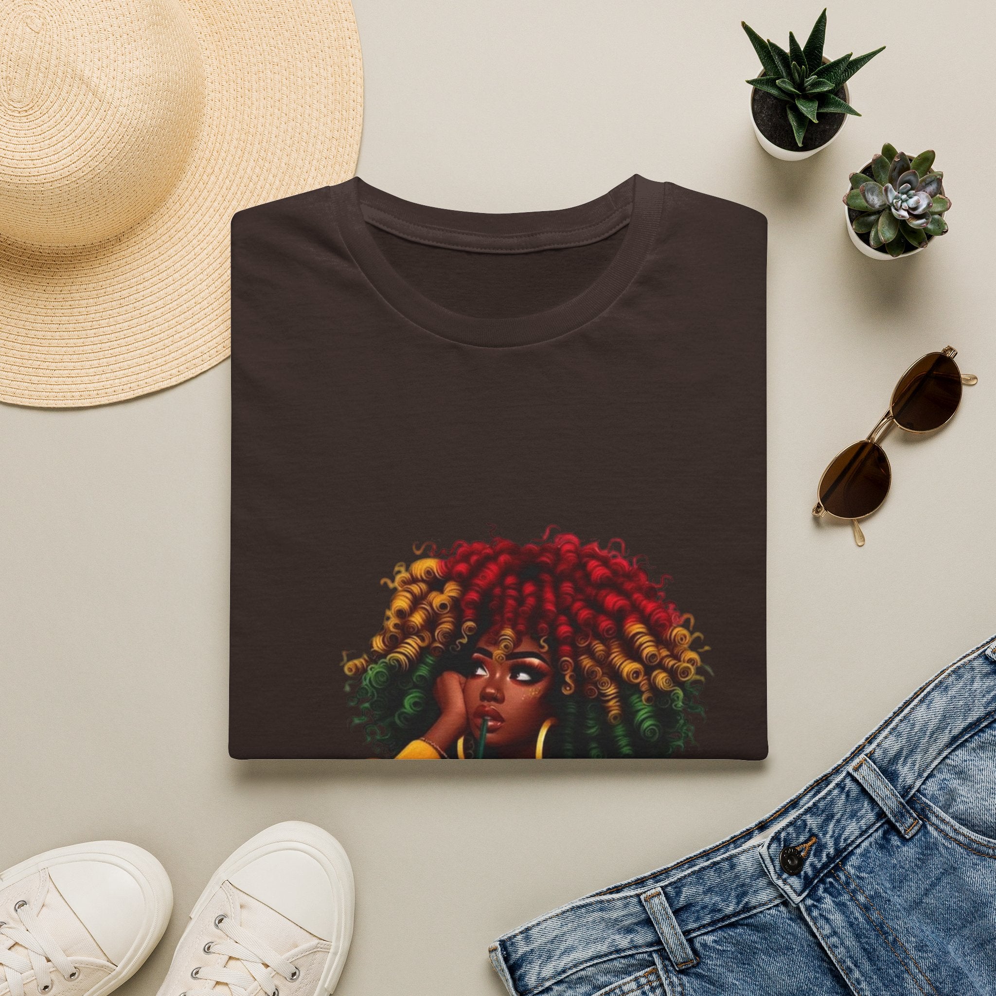 Not Today Satan graphic T-Shirt | Black Girl Magic afro illustration
