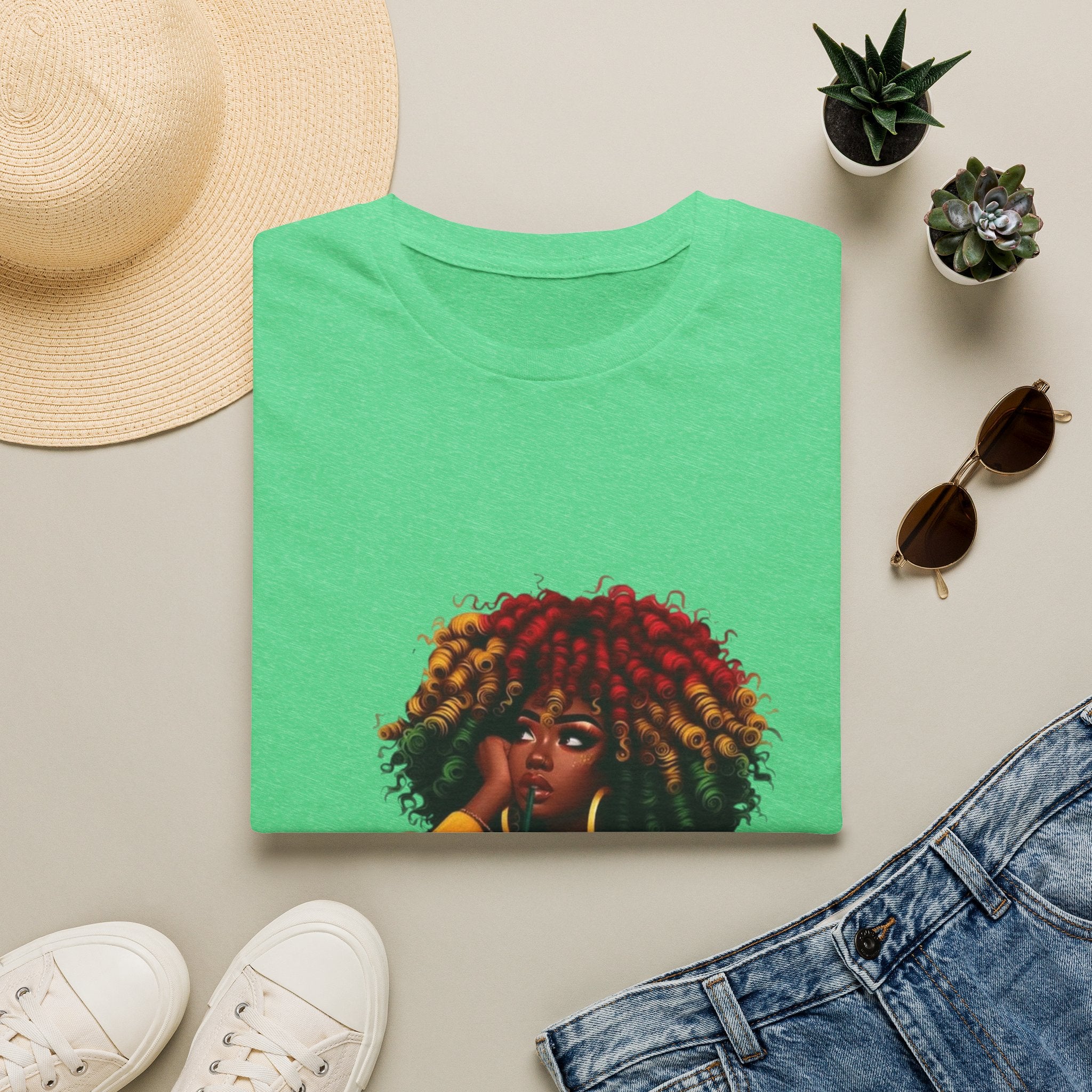 Not Today Satan graphic T-Shirt | Black Girl Magic afro illustration