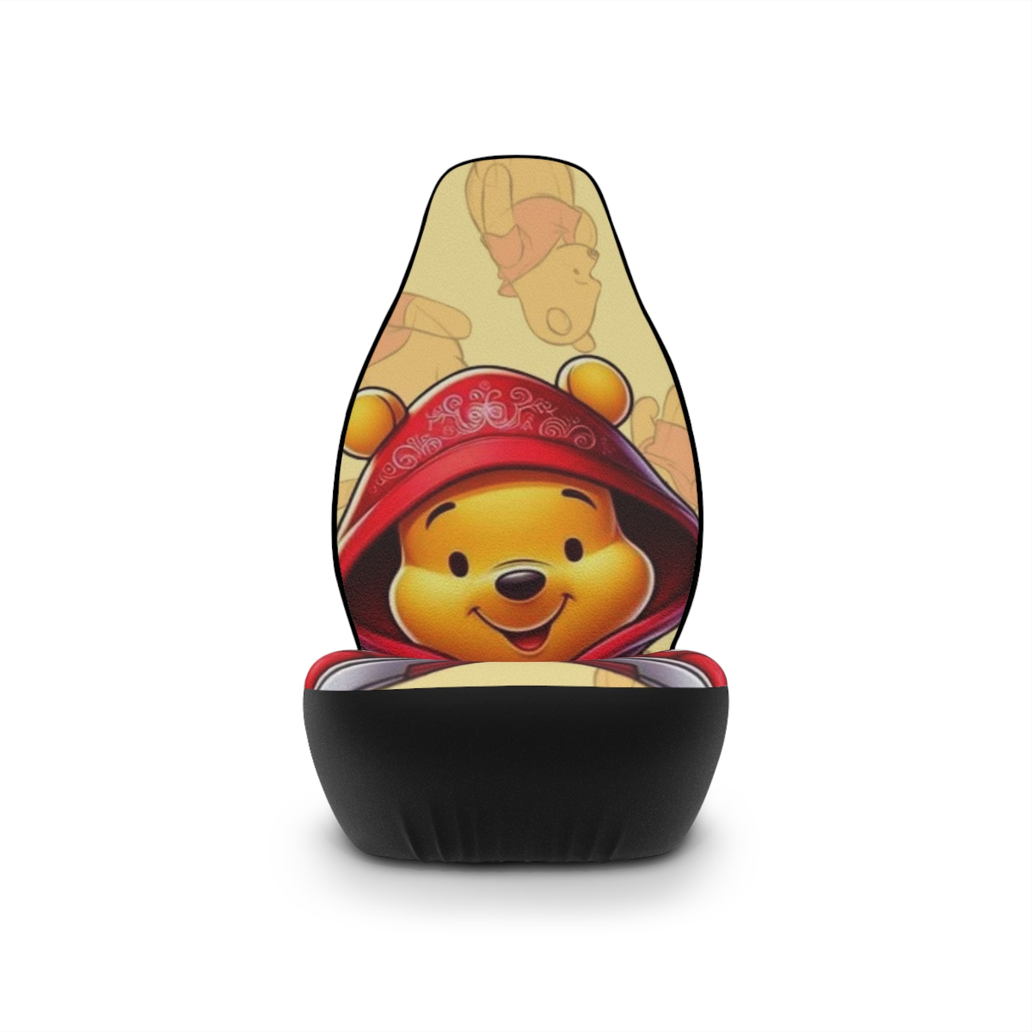 Winnie the Pooh Streetwear Car Seat Covers – Cute Red Hoodie Design
