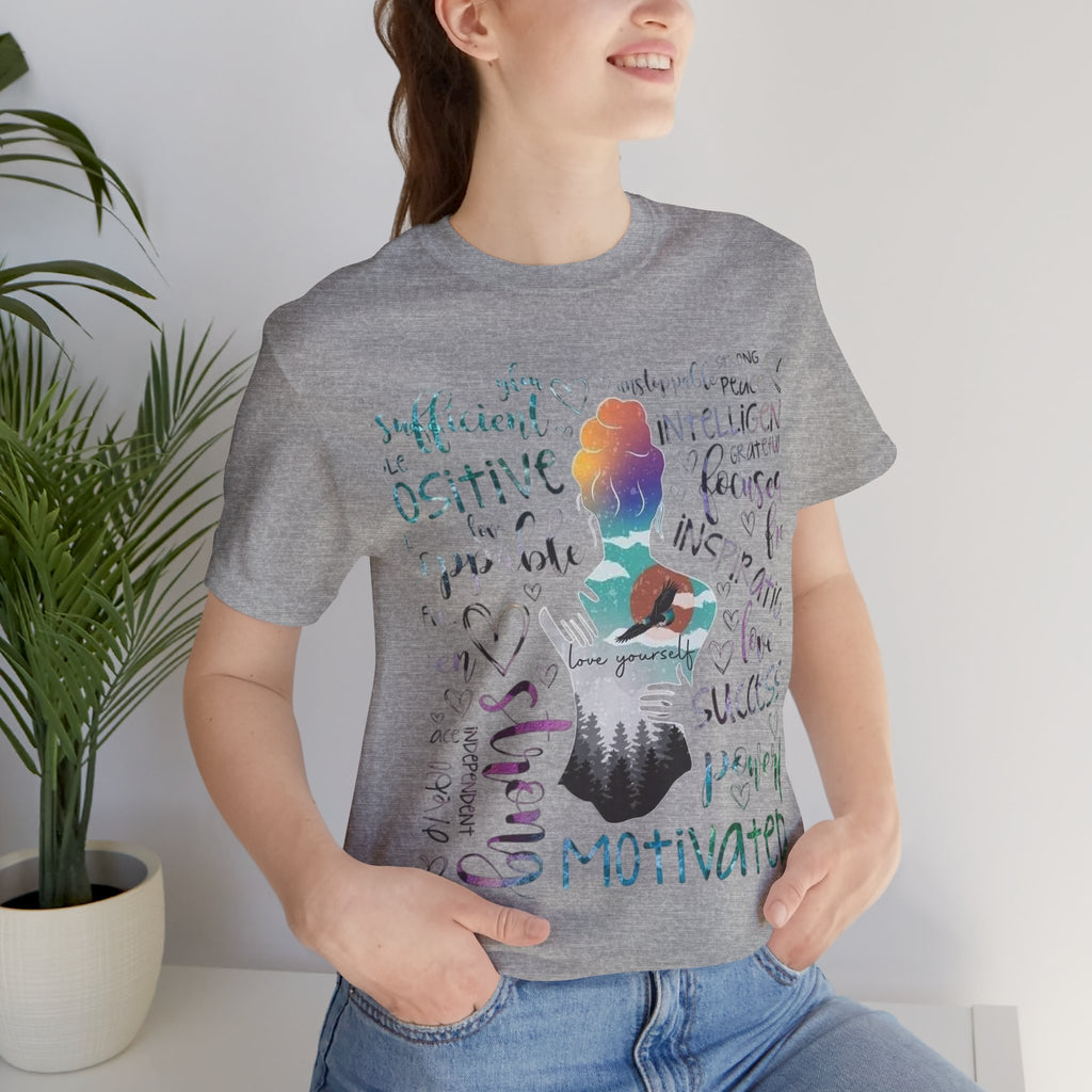 Inspirational Yoga Woman T-Shirt — Motivated Positive Words Graphic Tee
