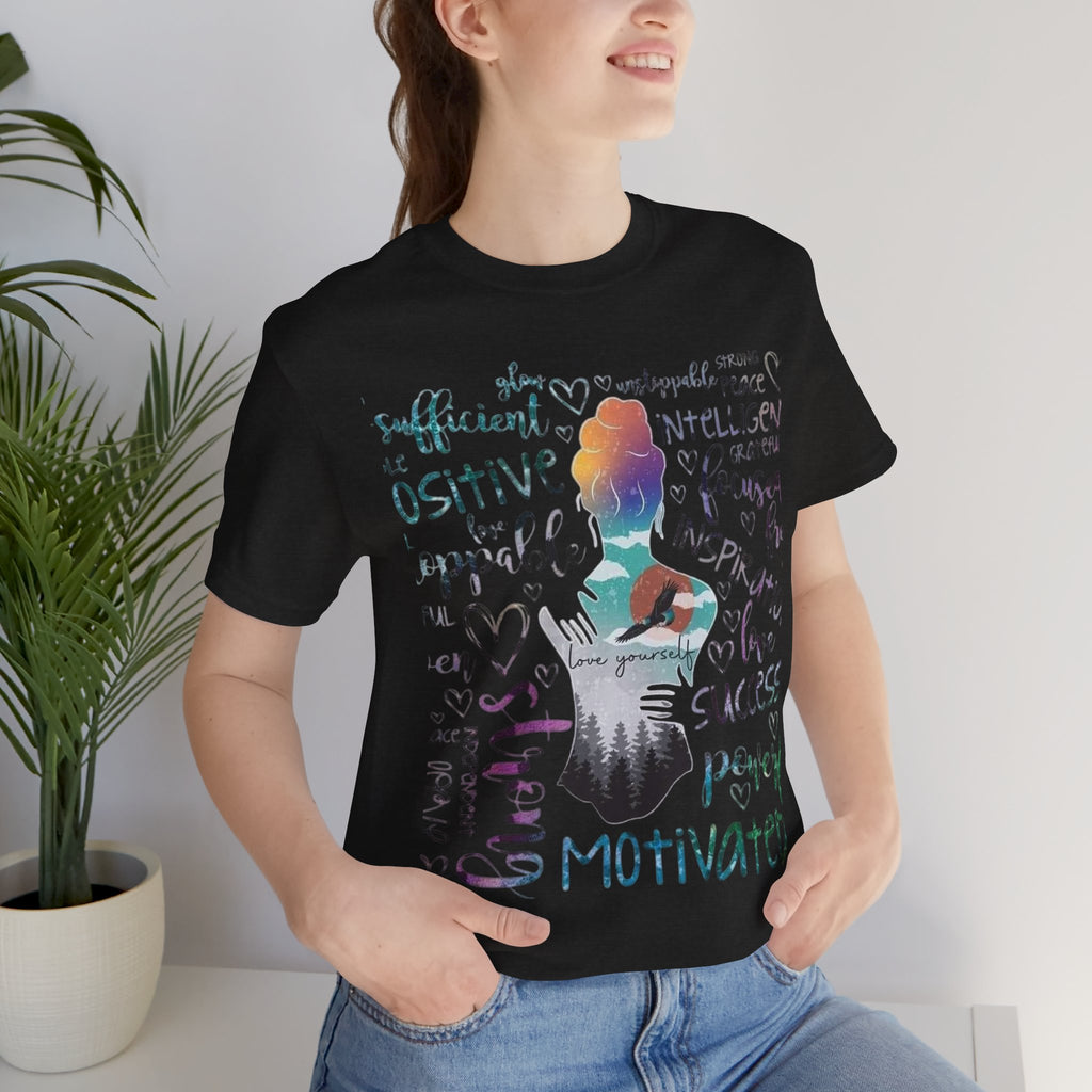 Inspirational Yoga Woman T-Shirt — Motivated Positive Words Graphic Tee