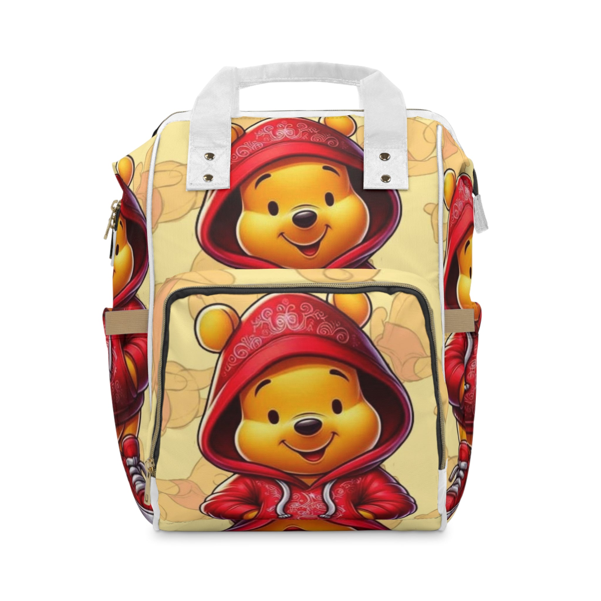 Winnie Hoodie Diaper Backpack – Cute Cartoon Baby Bag for Moms & Dads