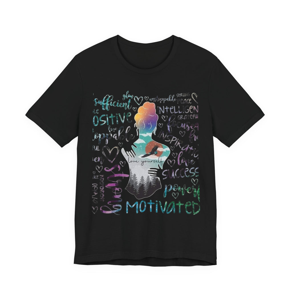 Inspirational Yoga Woman T-Shirt — Motivated Positive Words Graphic Tee