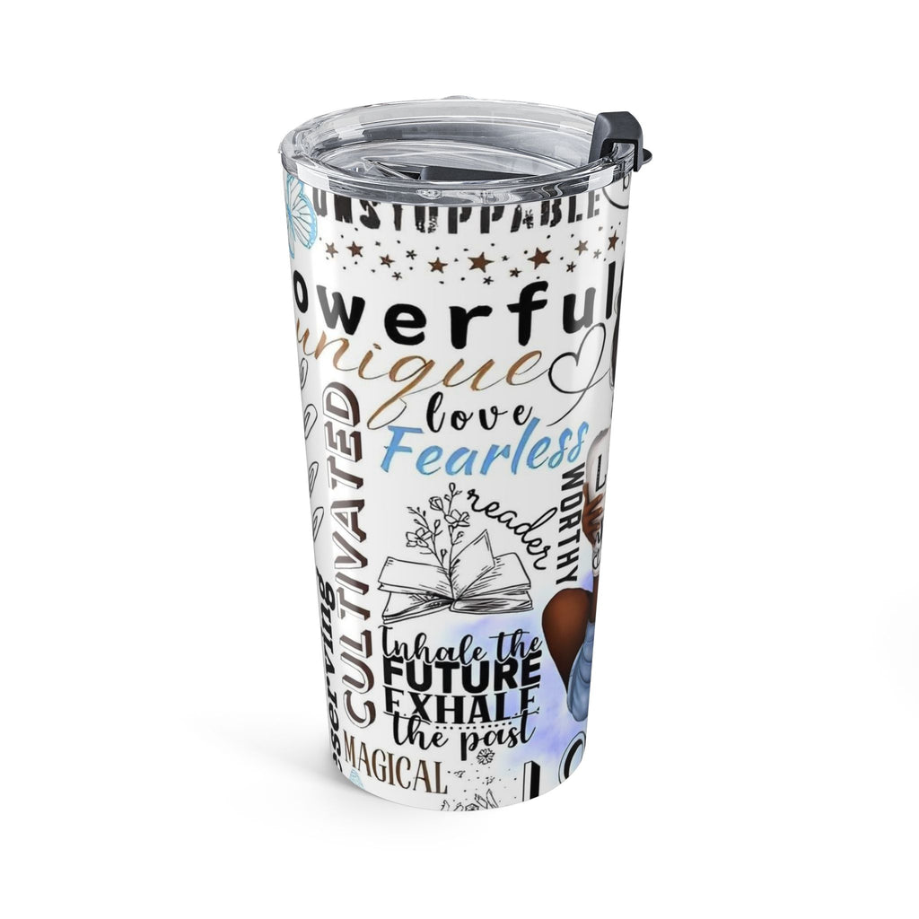 20oz Inspirational Afro Woman Tumbler — Love Yourself Motivational Travel Cup