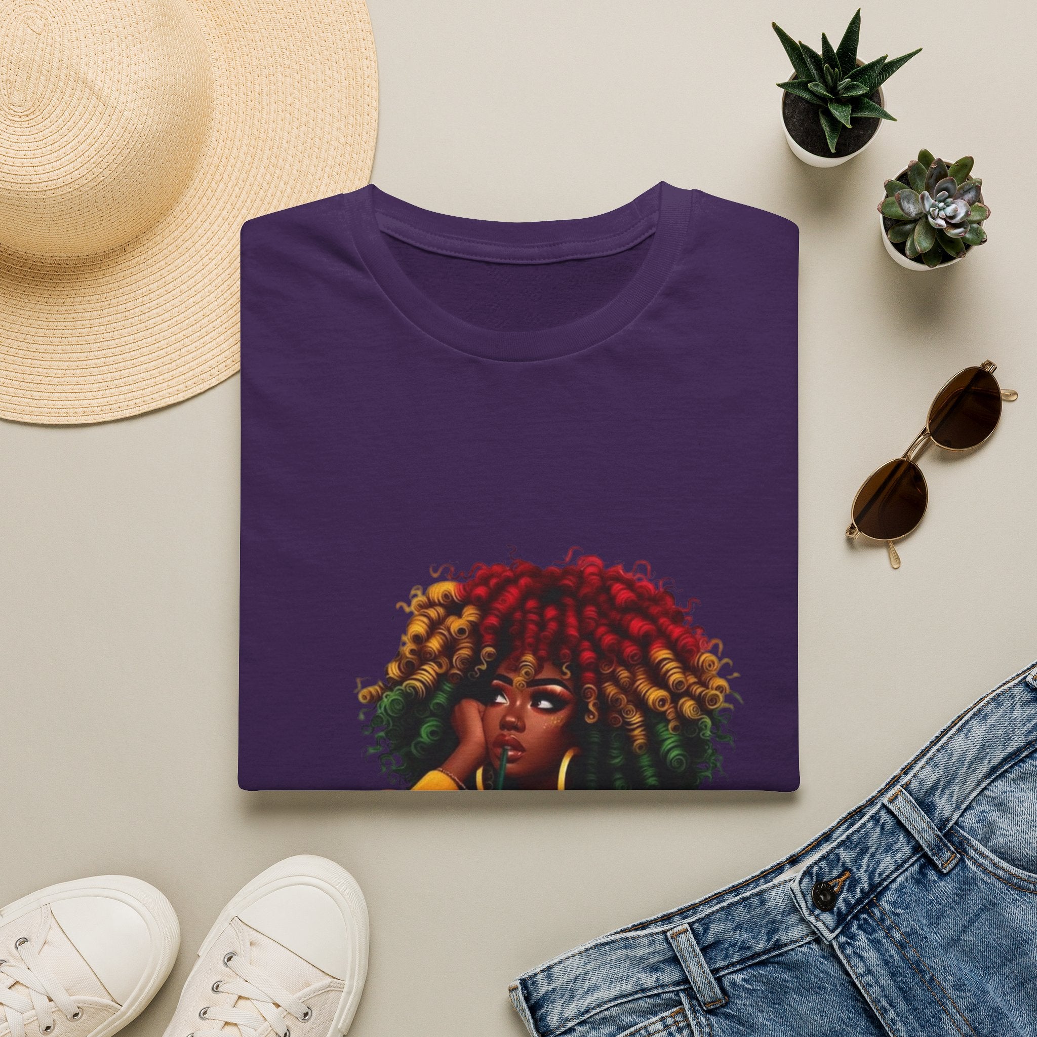 Not Today Satan graphic T-Shirt | Black Girl Magic afro illustration