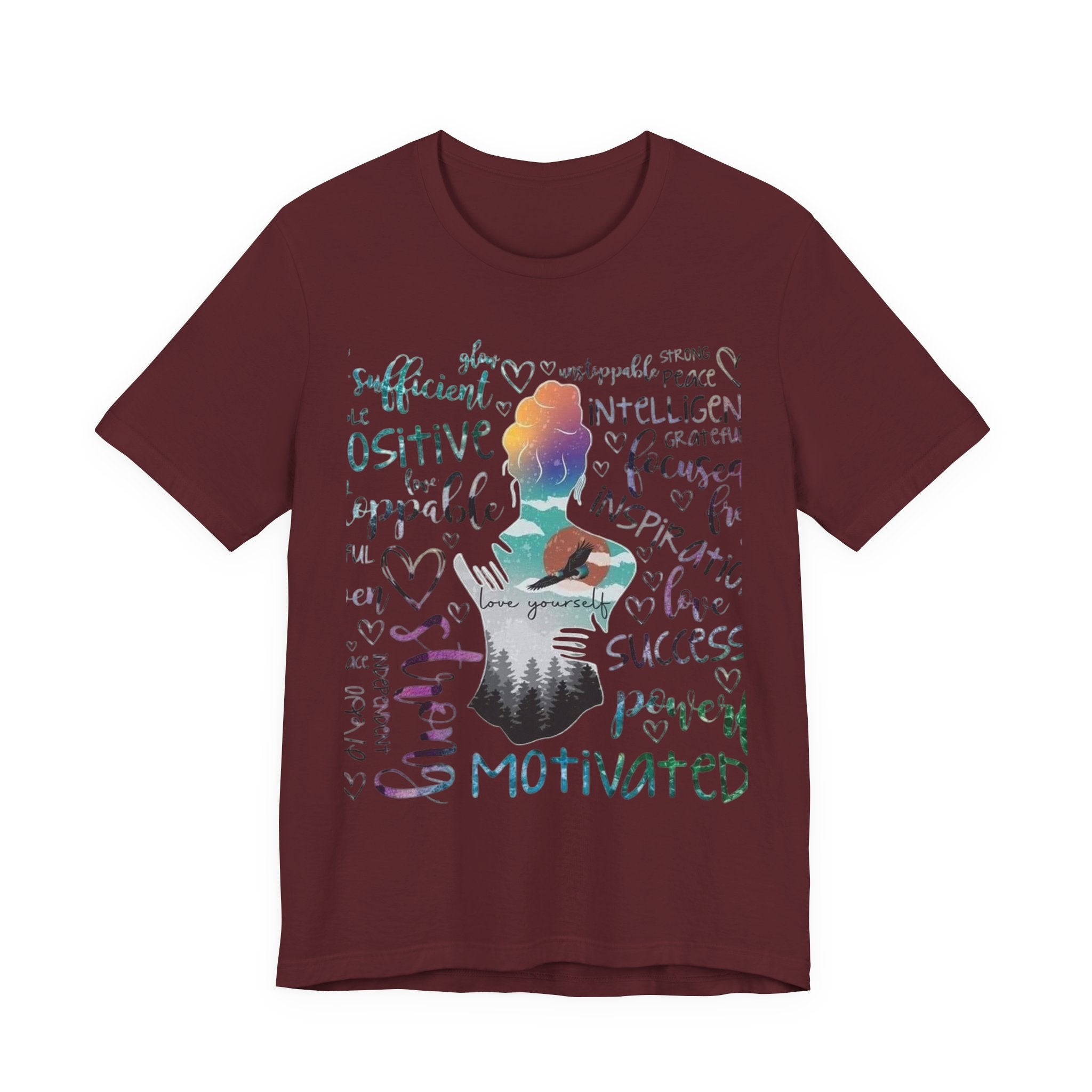 Inspirational Yoga Woman T-Shirt — Motivated Positive Words Graphic Tee