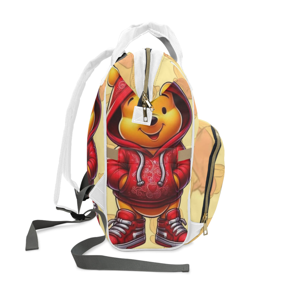 Winnie Hoodie Diaper Backpack – Cute Cartoon Baby Bag for Moms & Dads
