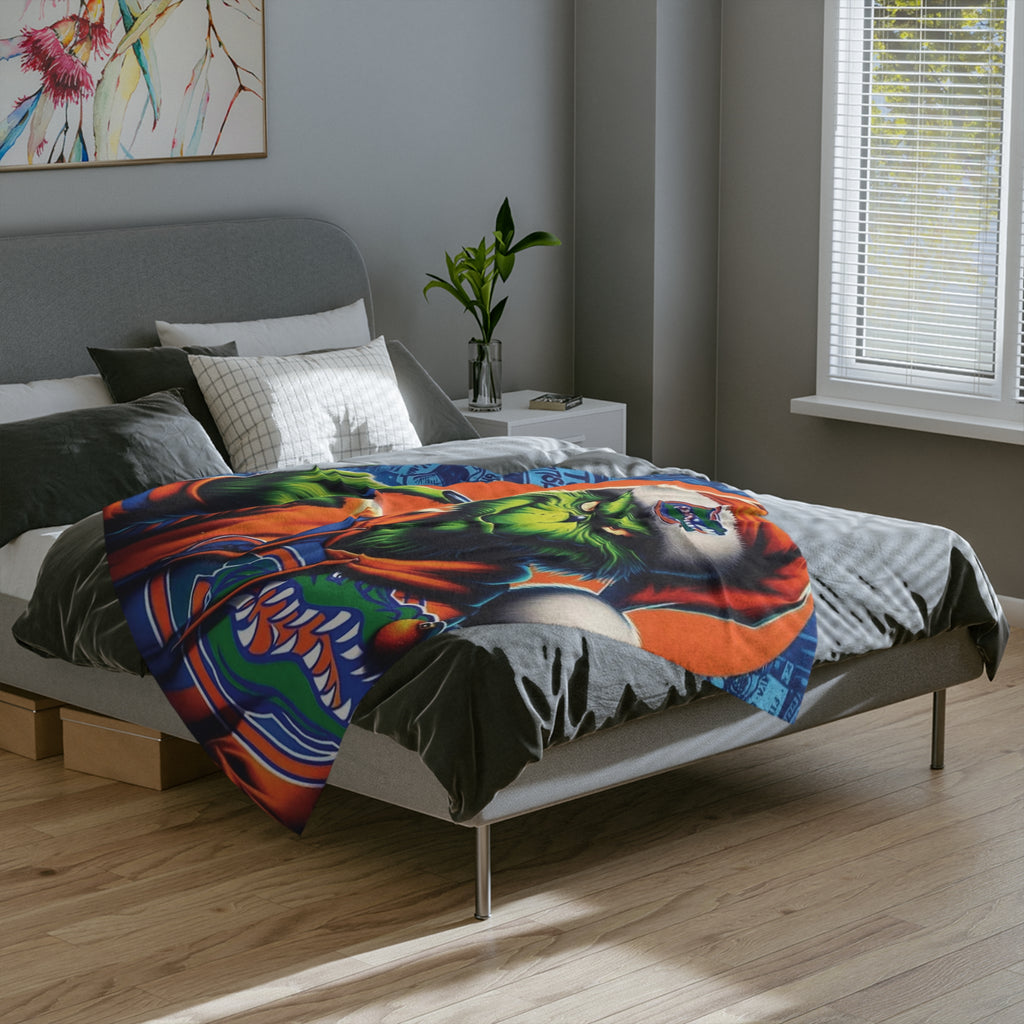 Grinch Florida Gators Holiday Microfiber Blanket