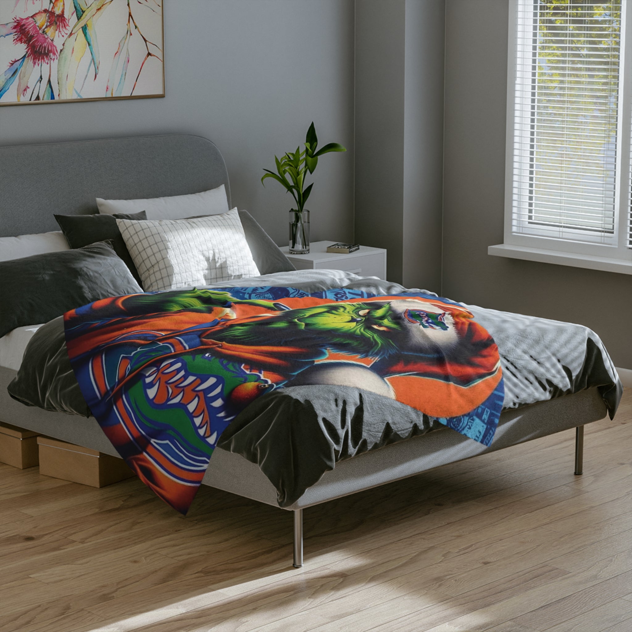 Grinch Florida Gators Holiday Microfiber Blanket
