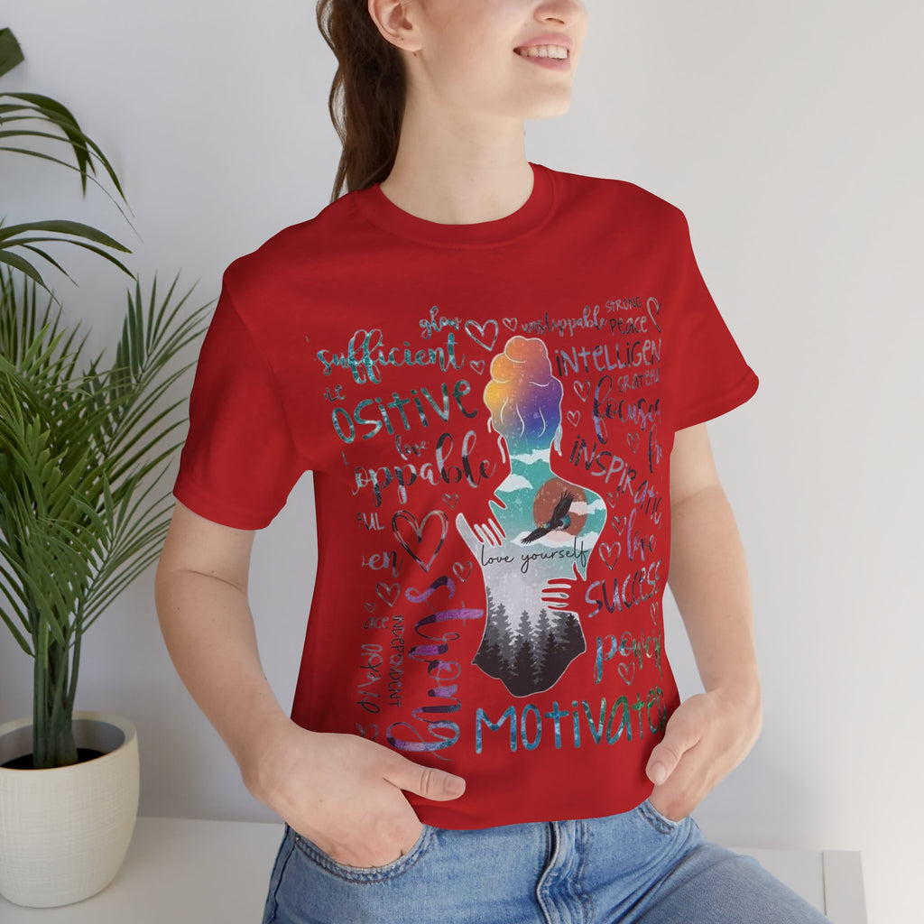 Inspirational Yoga Woman T-Shirt — Motivated Positive Words Graphic Tee