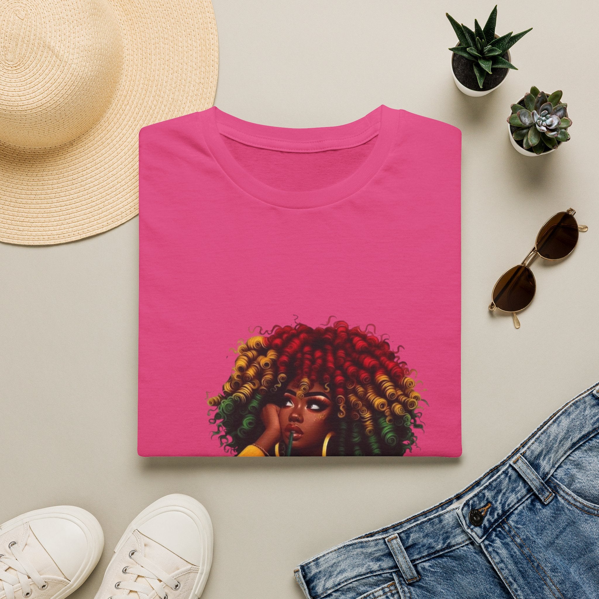 Not Today Satan graphic T-Shirt | Black Girl Magic afro illustration