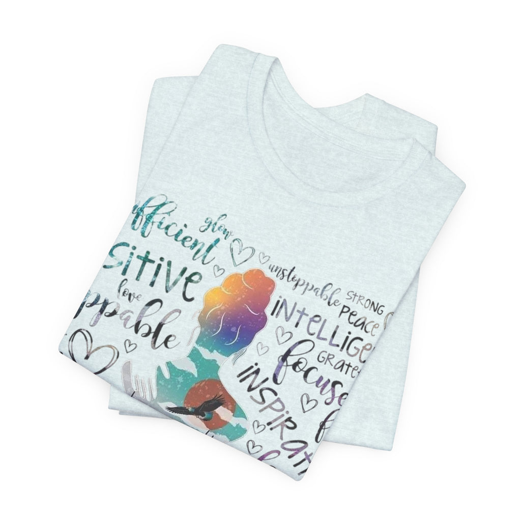 Inspirational Yoga Woman T-Shirt — Motivated Positive Words Graphic Tee