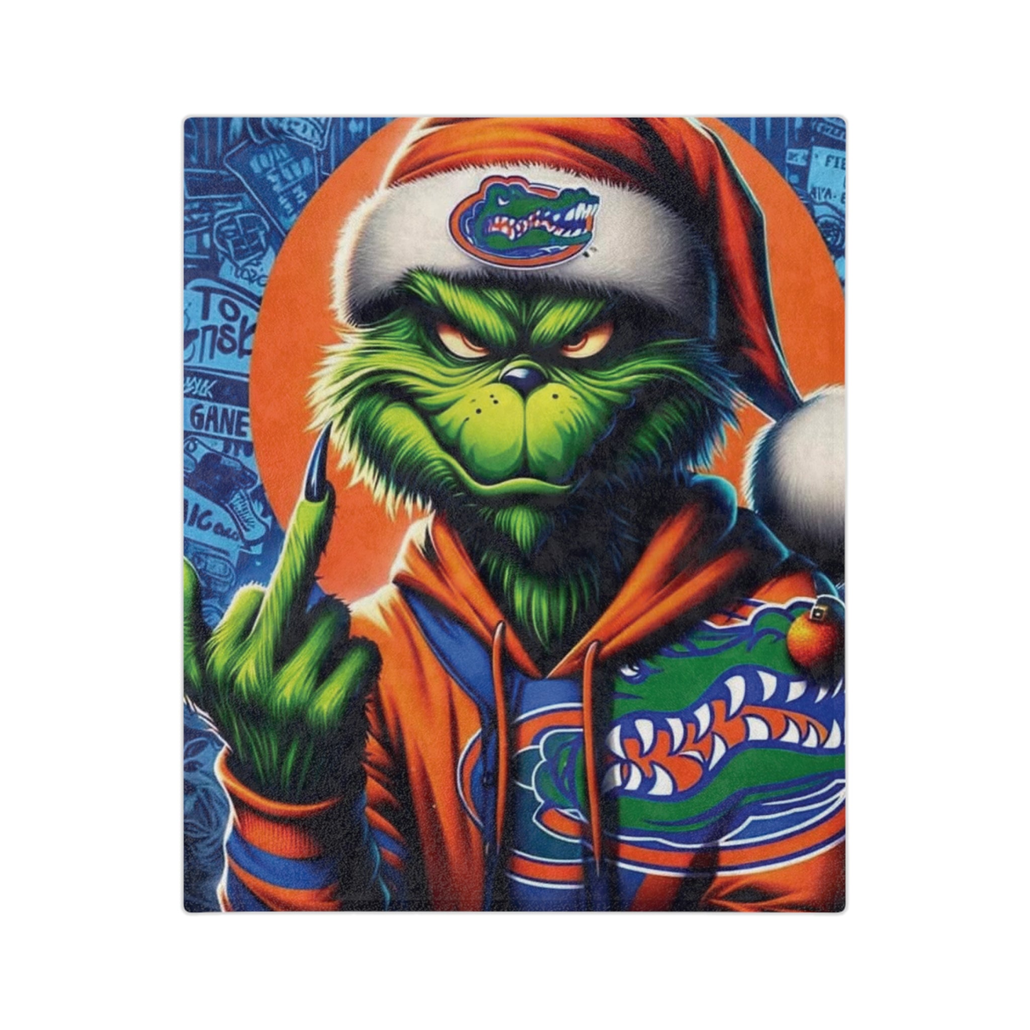 Grinch Florida Gators Holiday Microfiber Blanket