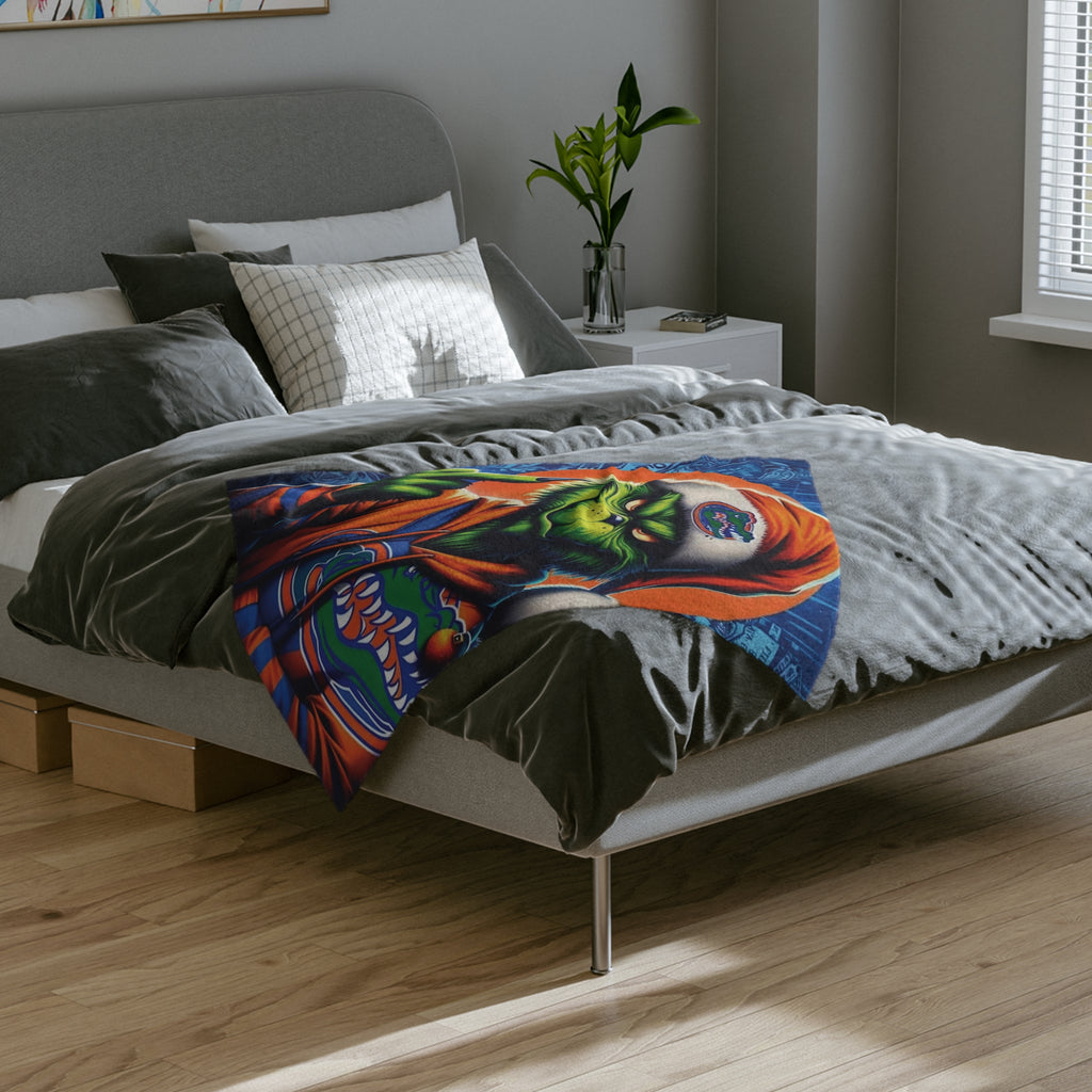 Grinch Florida Gators Holiday Microfiber Blanket
