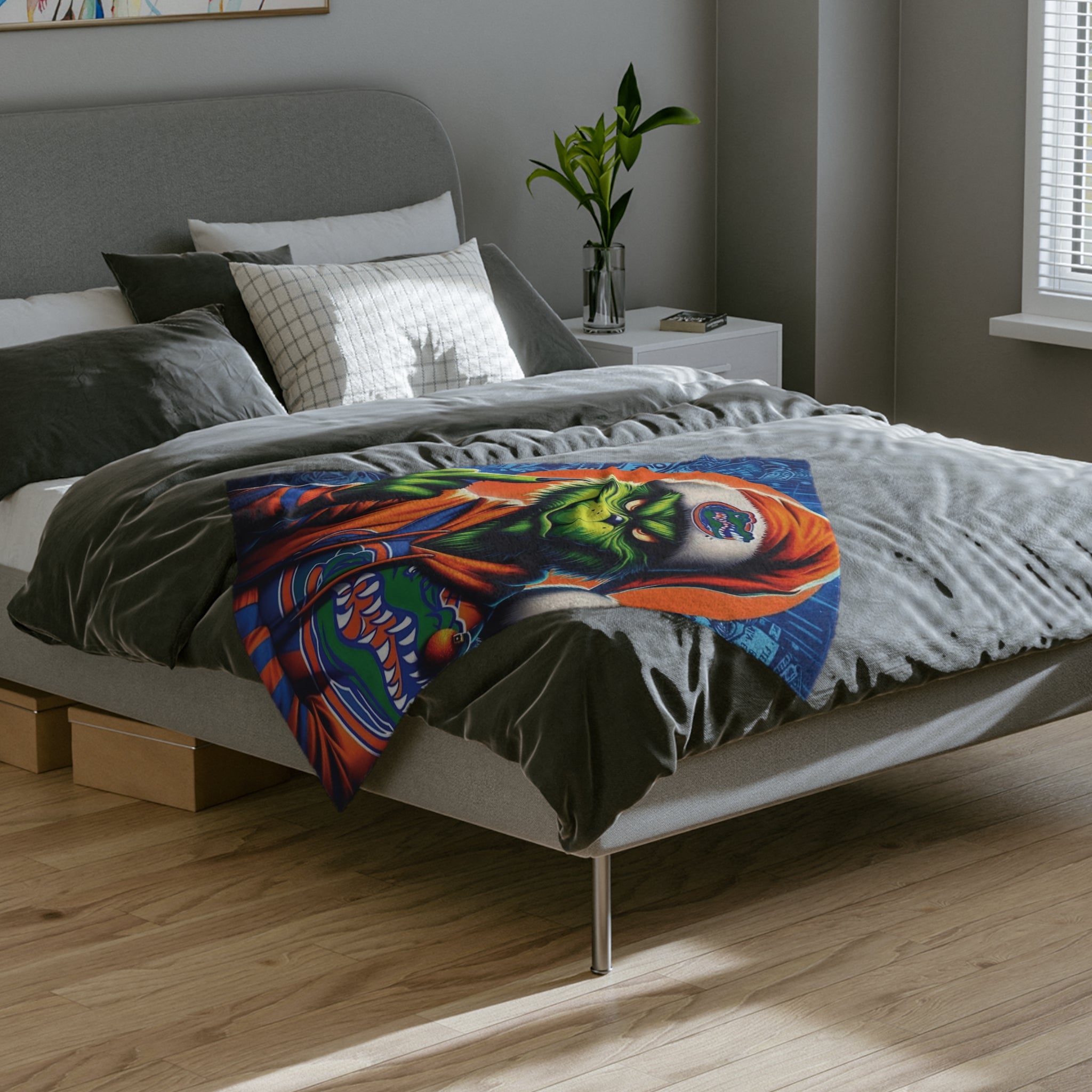 Grinch Florida Gators Holiday Microfiber Blanket