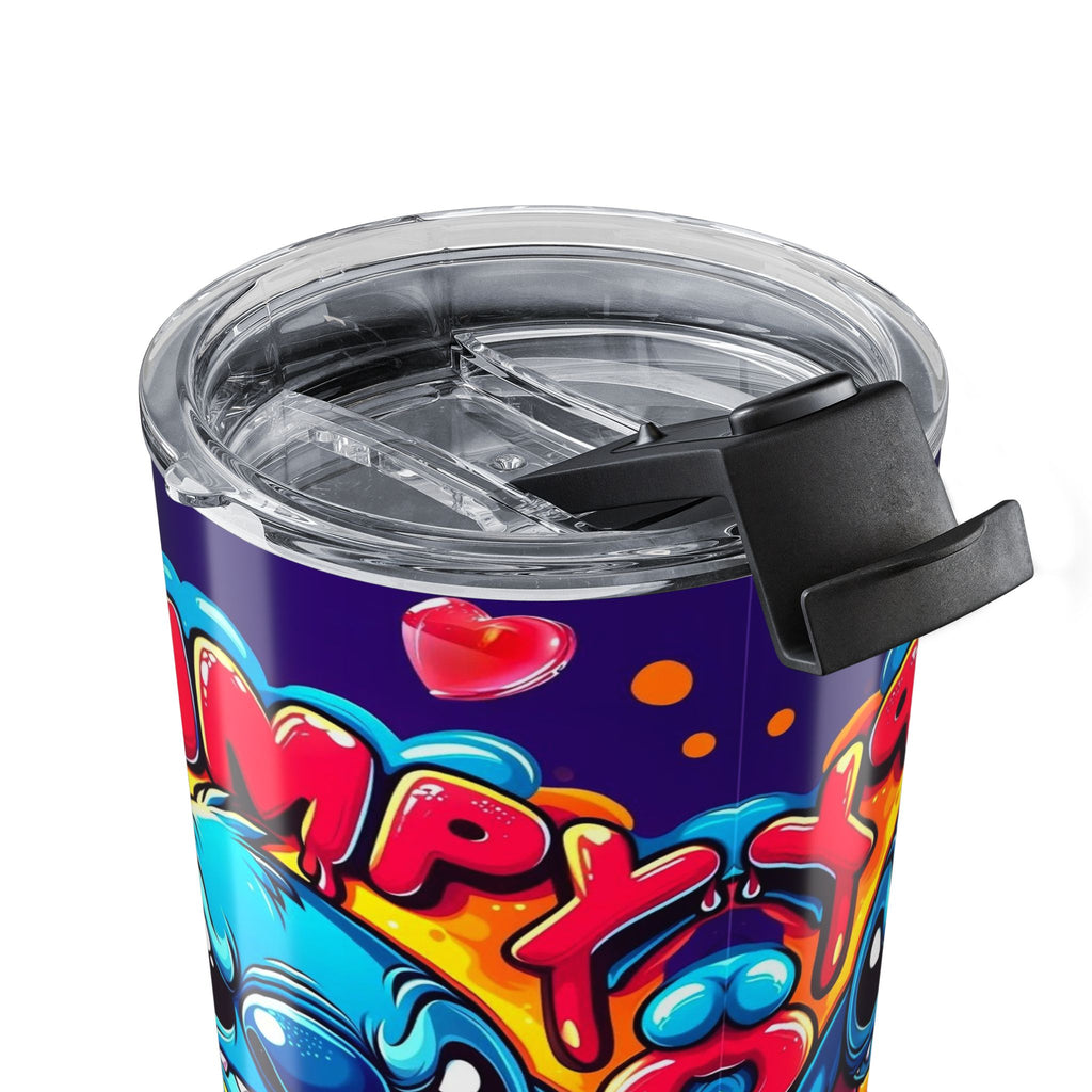 20oz Stitch Tumbler — Colorful Graffiti Heart Design