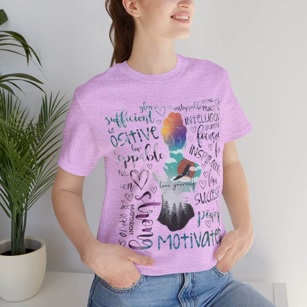 Inspirational Yoga Woman T-Shirt — Motivated Positive Words Graphic Tee