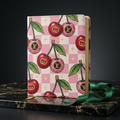 Cherry Luxe Blanket — Pink Checkerboard Cherry Pattern Cozy Throw
