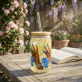16oz Sipper Glass — 'Check Your Tone' Blue Nails Design
