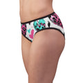 Heart Leopard Print Women's Briefs — Teal & Pink Cute Valentine Panties