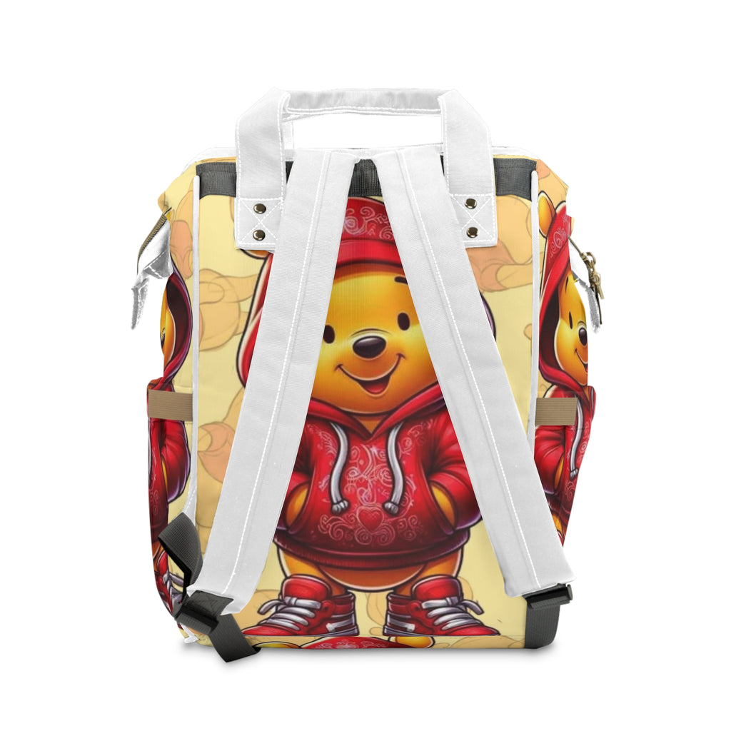 Winnie Hoodie Diaper Backpack – Cute Cartoon Baby Bag for Moms & Dads