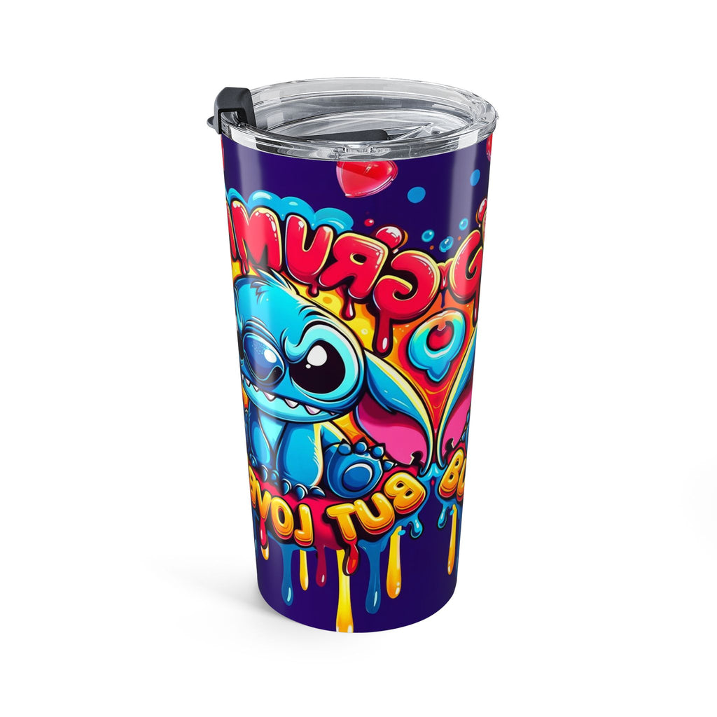 20oz Stitch Tumbler — Colorful Graffiti Heart Design
