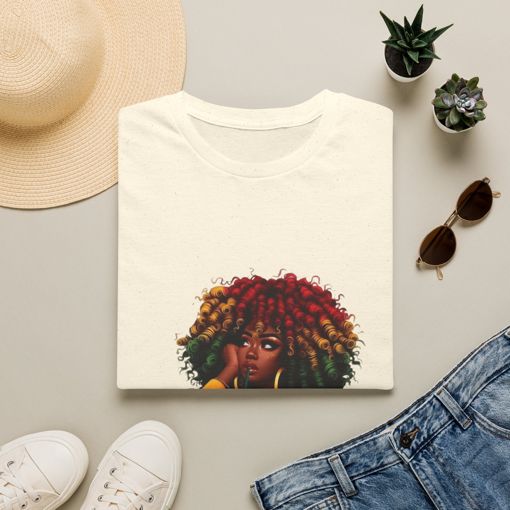 Not Today Satan graphic T-Shirt | Black Girl Magic afro illustration