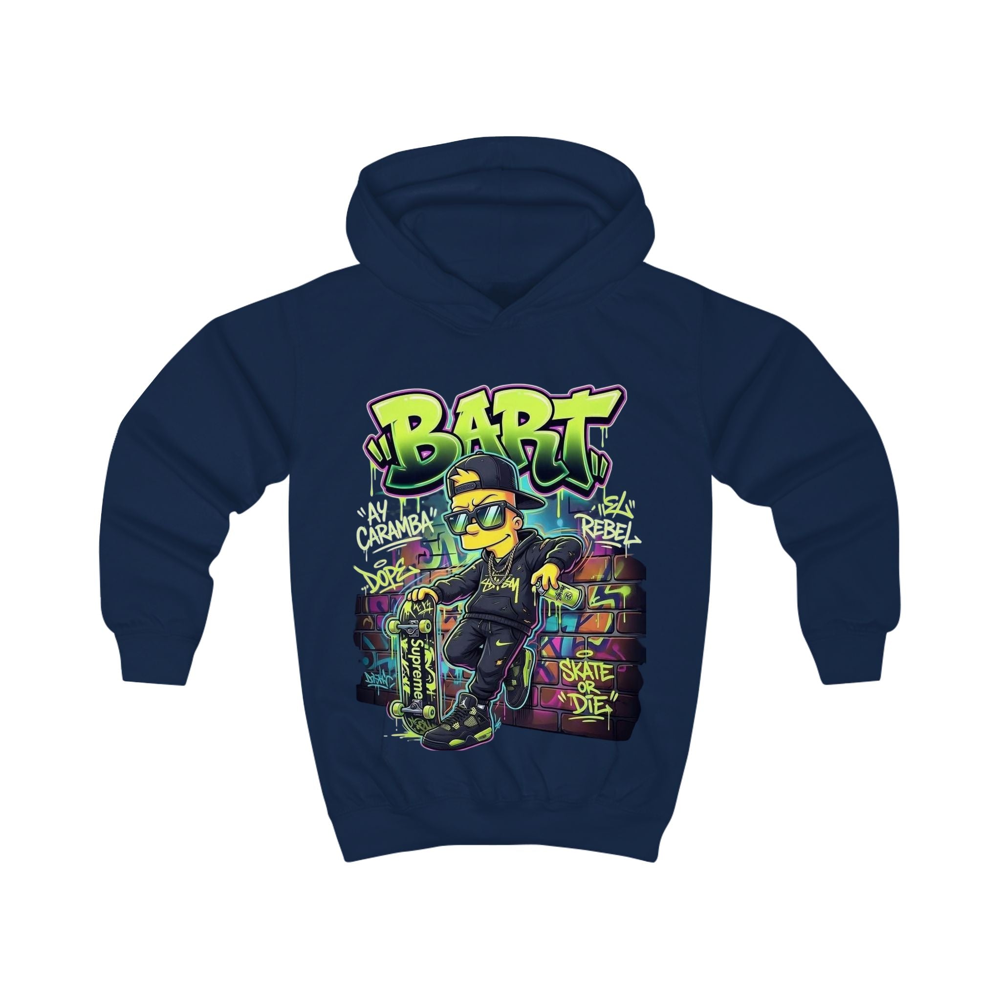 Kids Hoodie — 'BART' Graffiti Skateboard Streetwear Pullover
