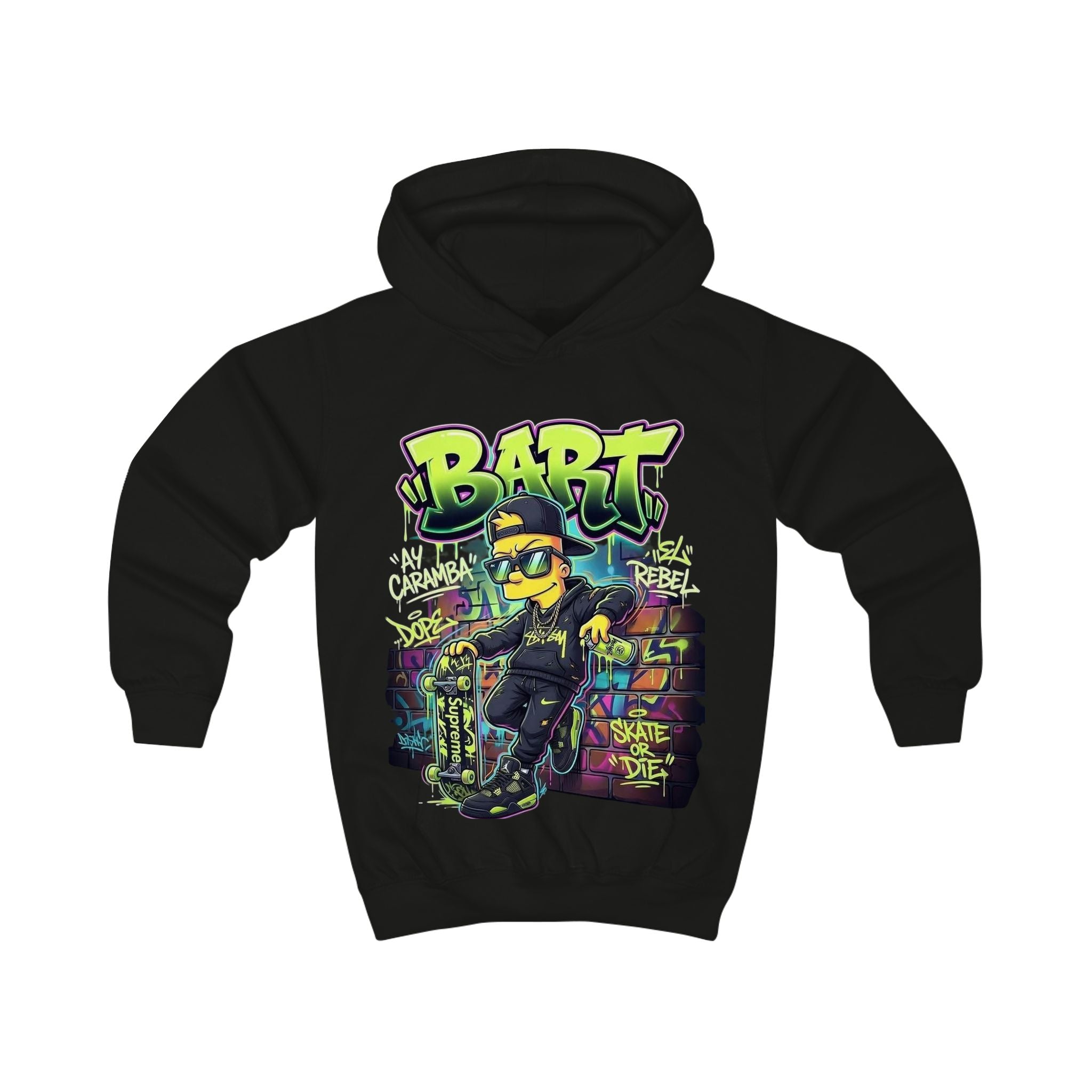 Kids Hoodie — 'BART' Graffiti Skateboard Streetwear Pullover