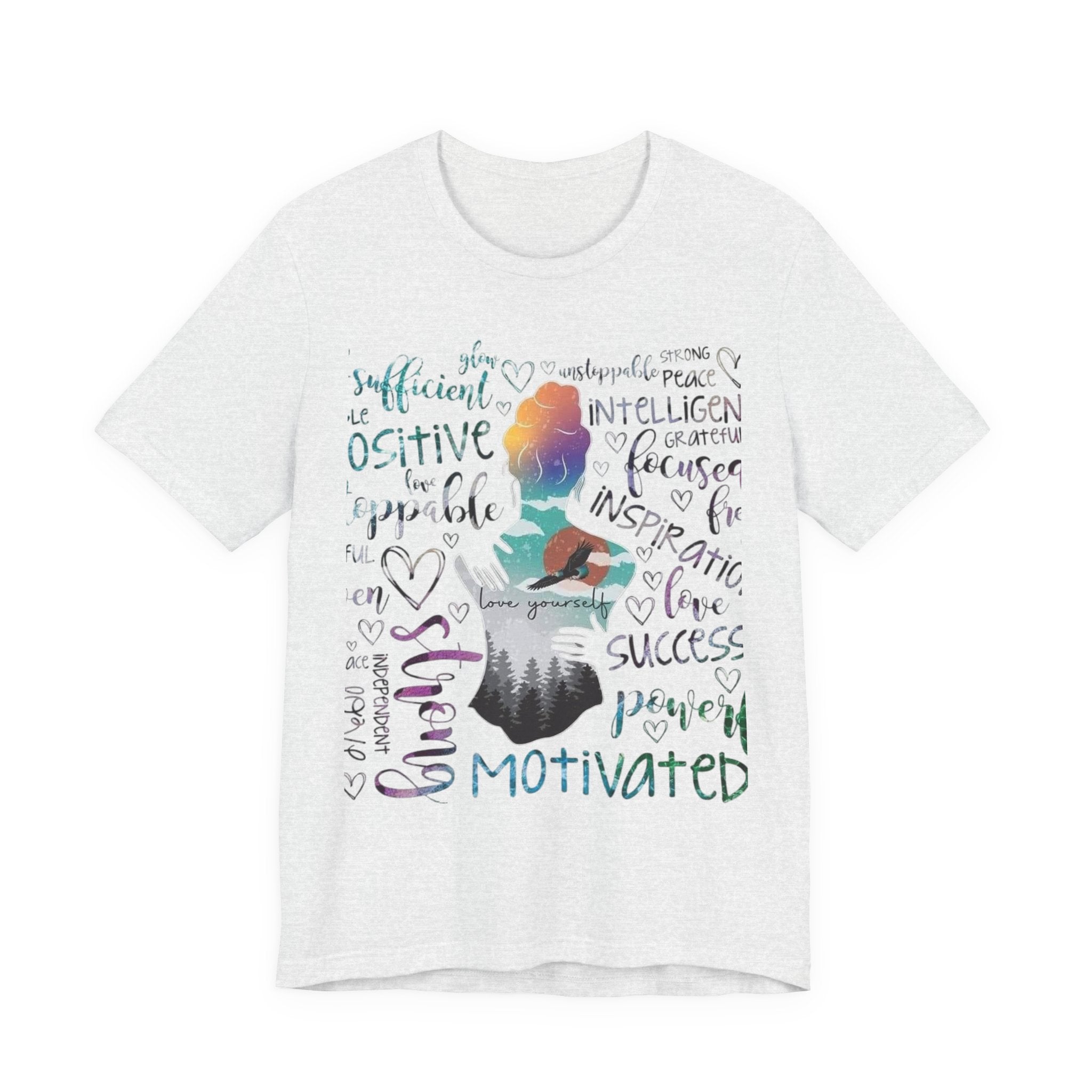 Inspirational Yoga Woman T-Shirt — Motivated Positive Words Graphic Tee