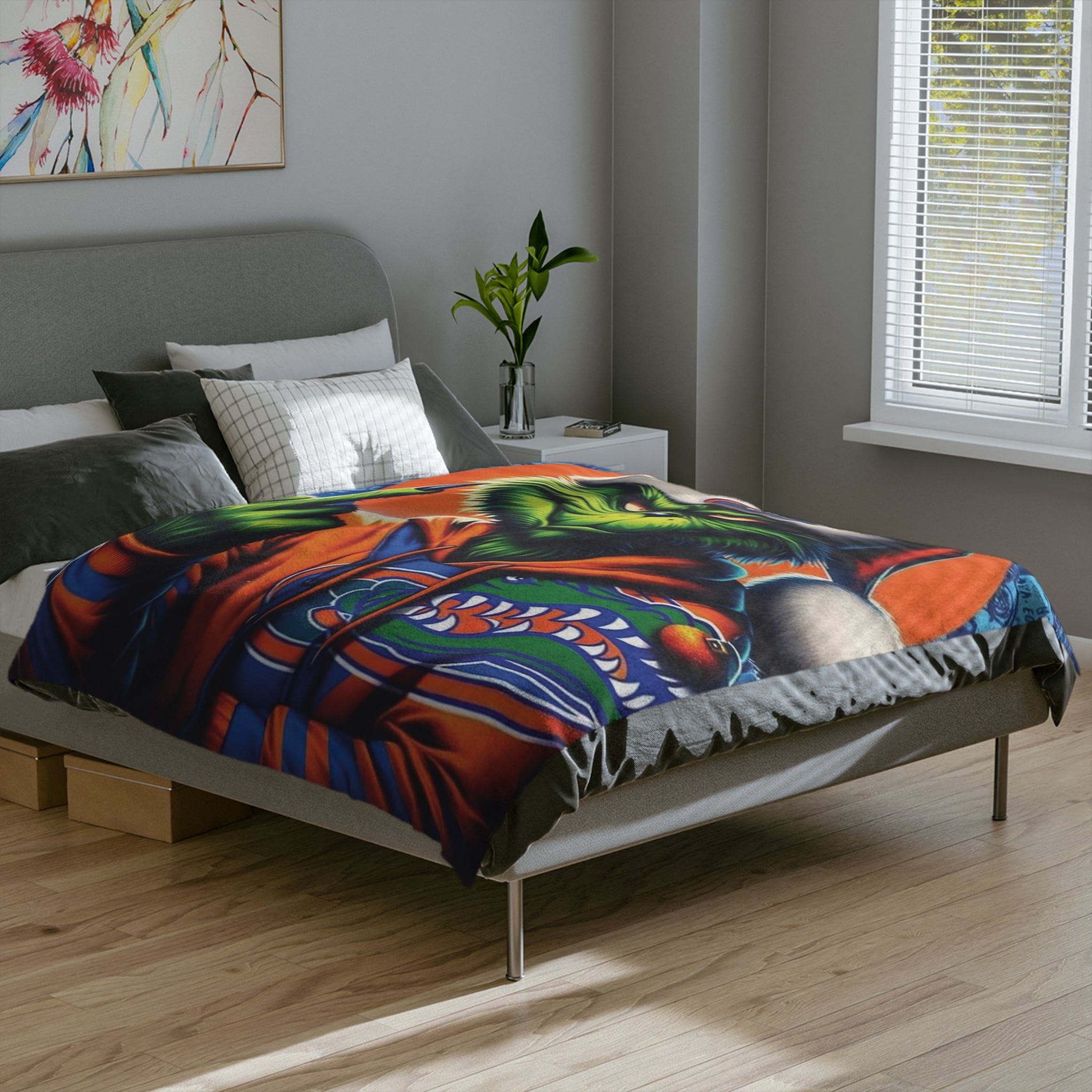 Grinch Florida Gators Holiday Microfiber Blanket
