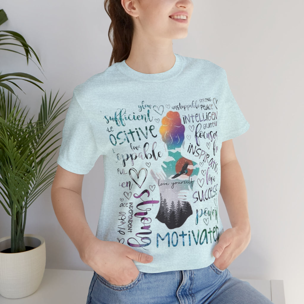 Inspirational Yoga Woman T-Shirt — Motivated Positive Words Graphic Tee