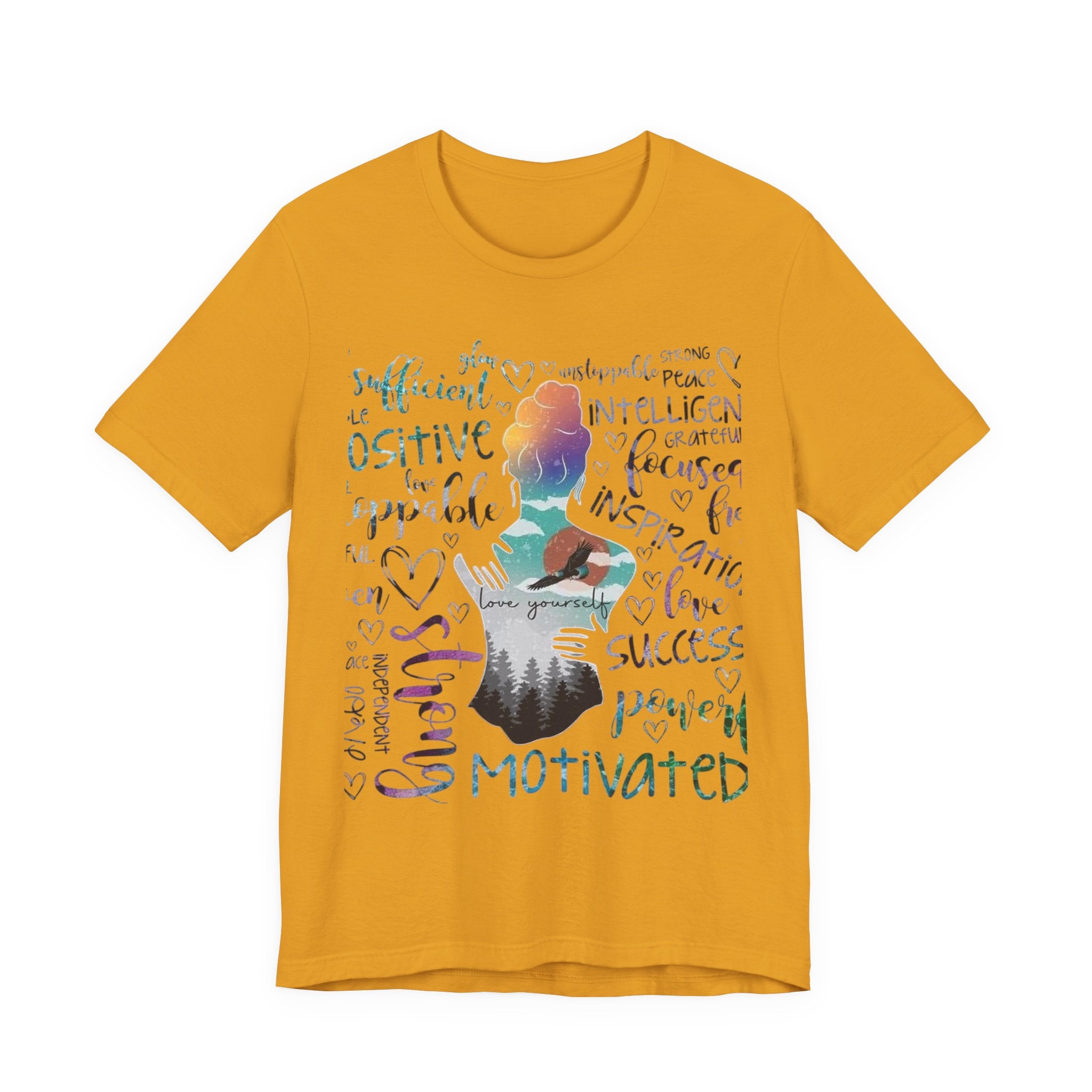 Inspirational Yoga Woman T-Shirt — Motivated Positive Words Graphic Tee