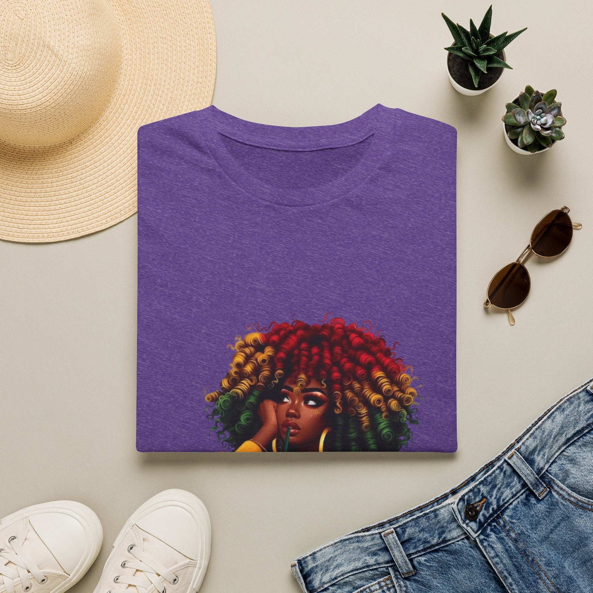 Not Today Satan graphic T-Shirt | Black Girl Magic afro illustration