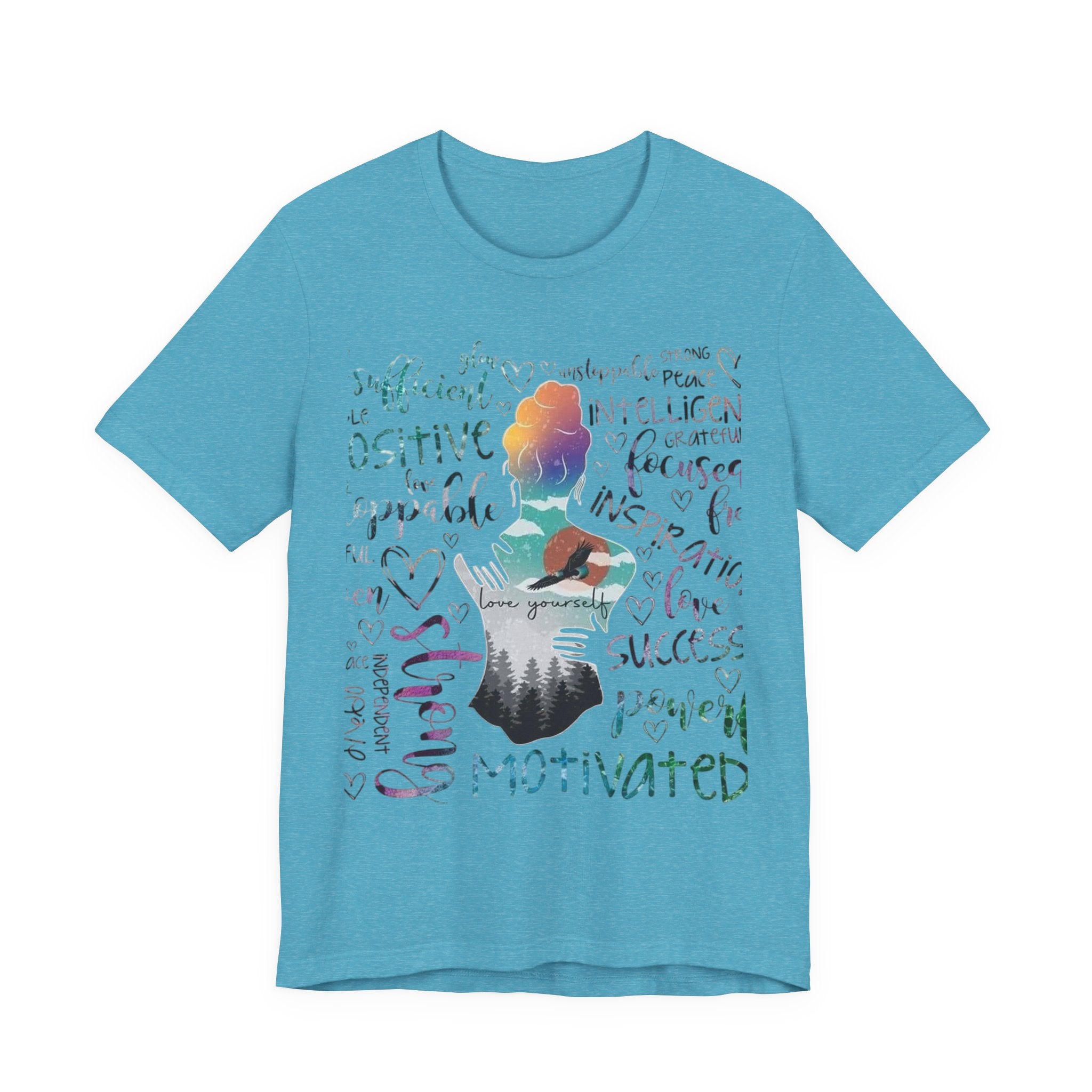 Inspirational Yoga Woman T-Shirt — Motivated Positive Words Graphic Tee