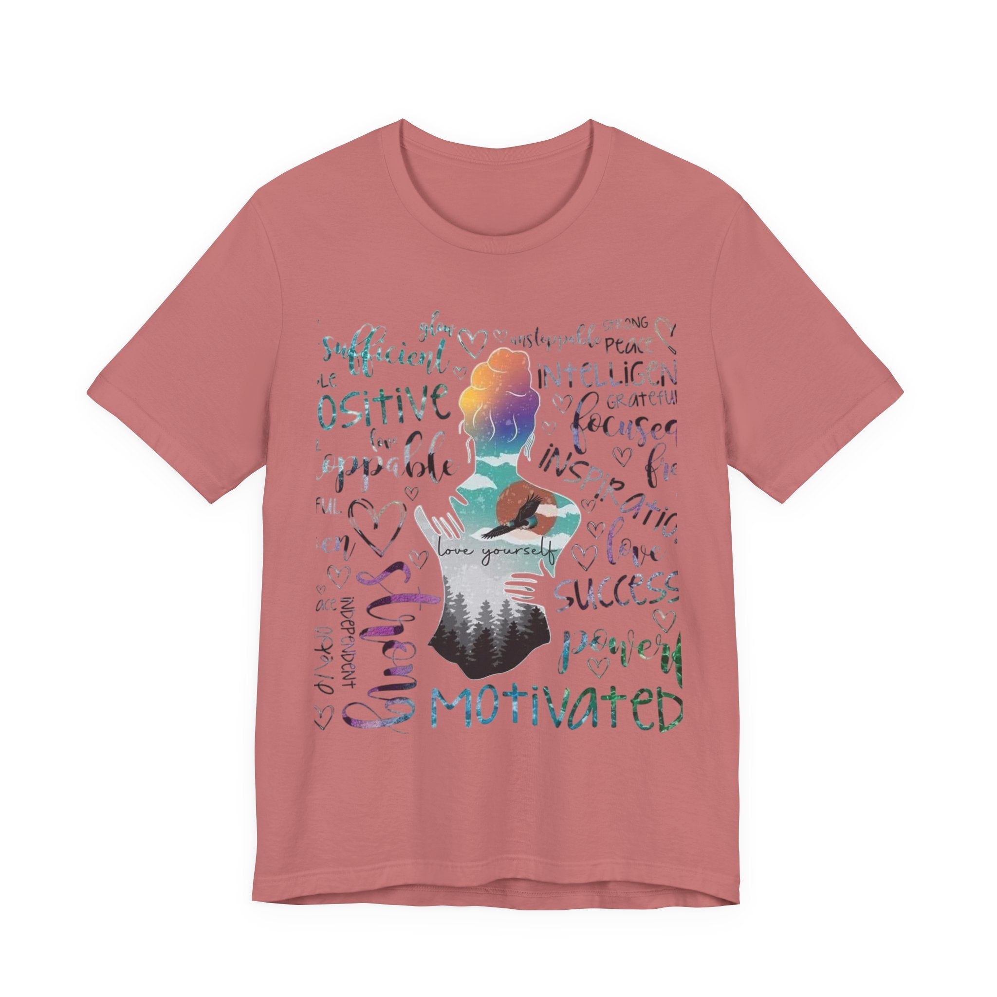 Inspirational Yoga Woman T-Shirt — Motivated Positive Words Graphic Tee