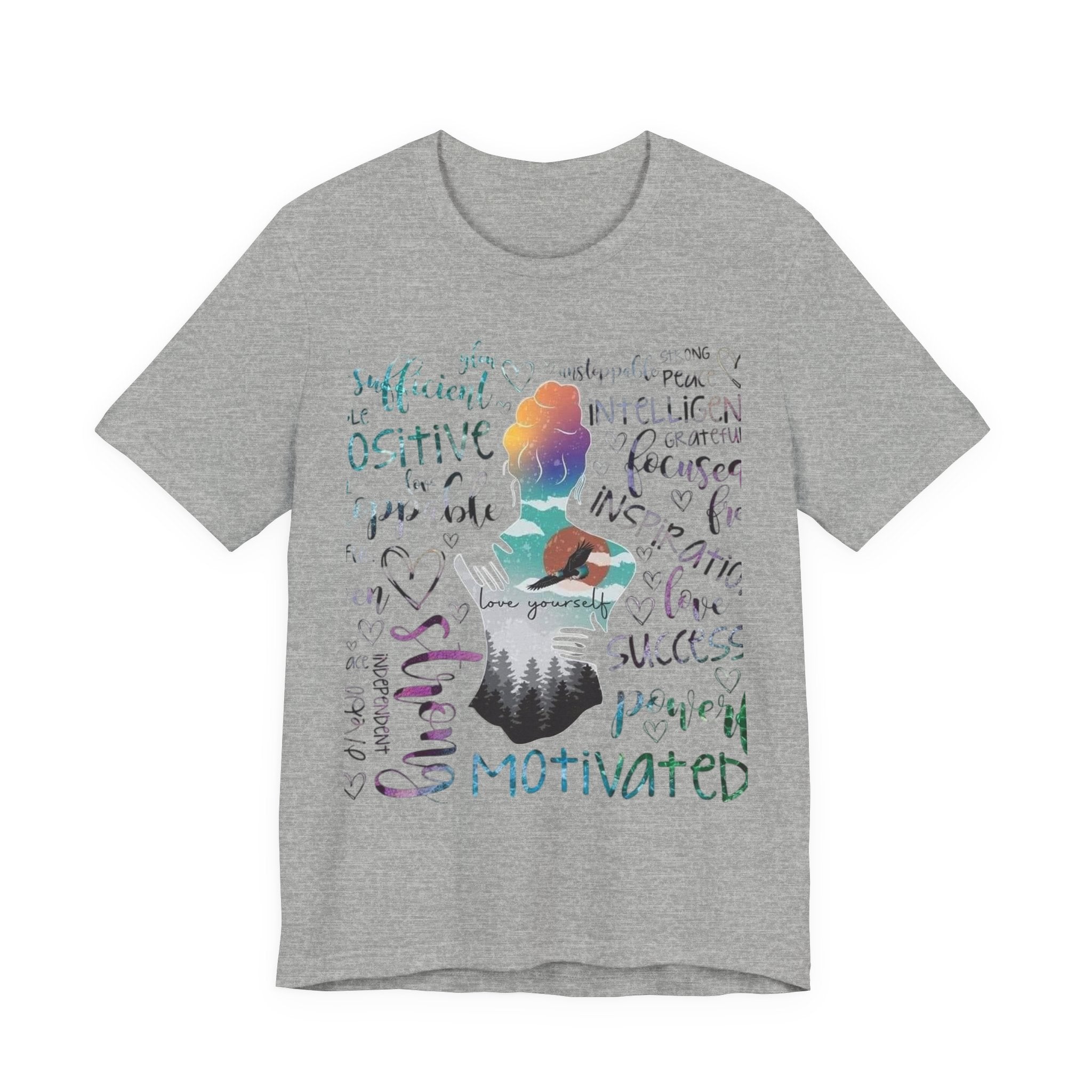Inspirational Yoga Woman T-Shirt — Motivated Positive Words Graphic Tee