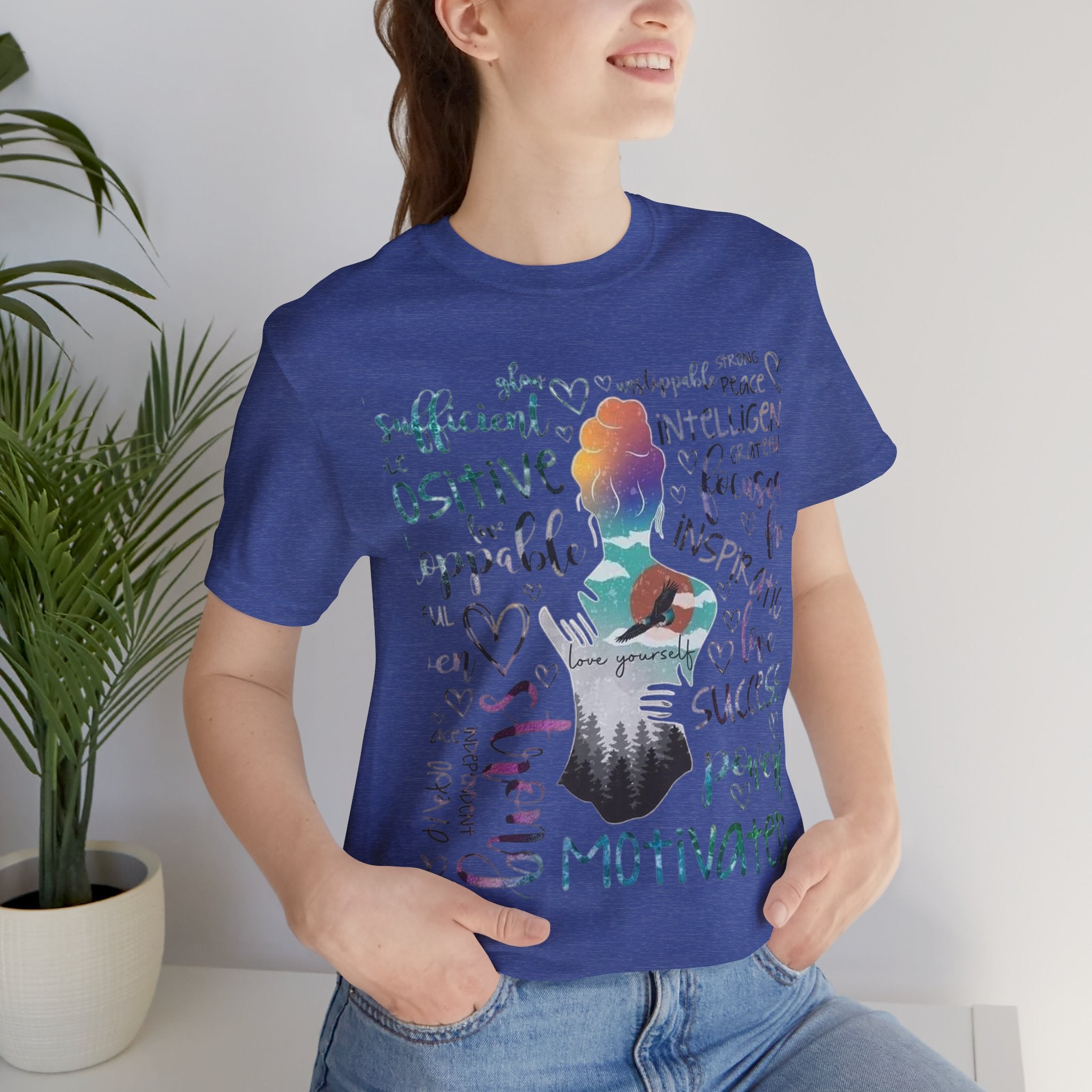 Inspirational Yoga Woman T-Shirt — Motivated Positive Words Graphic Tee