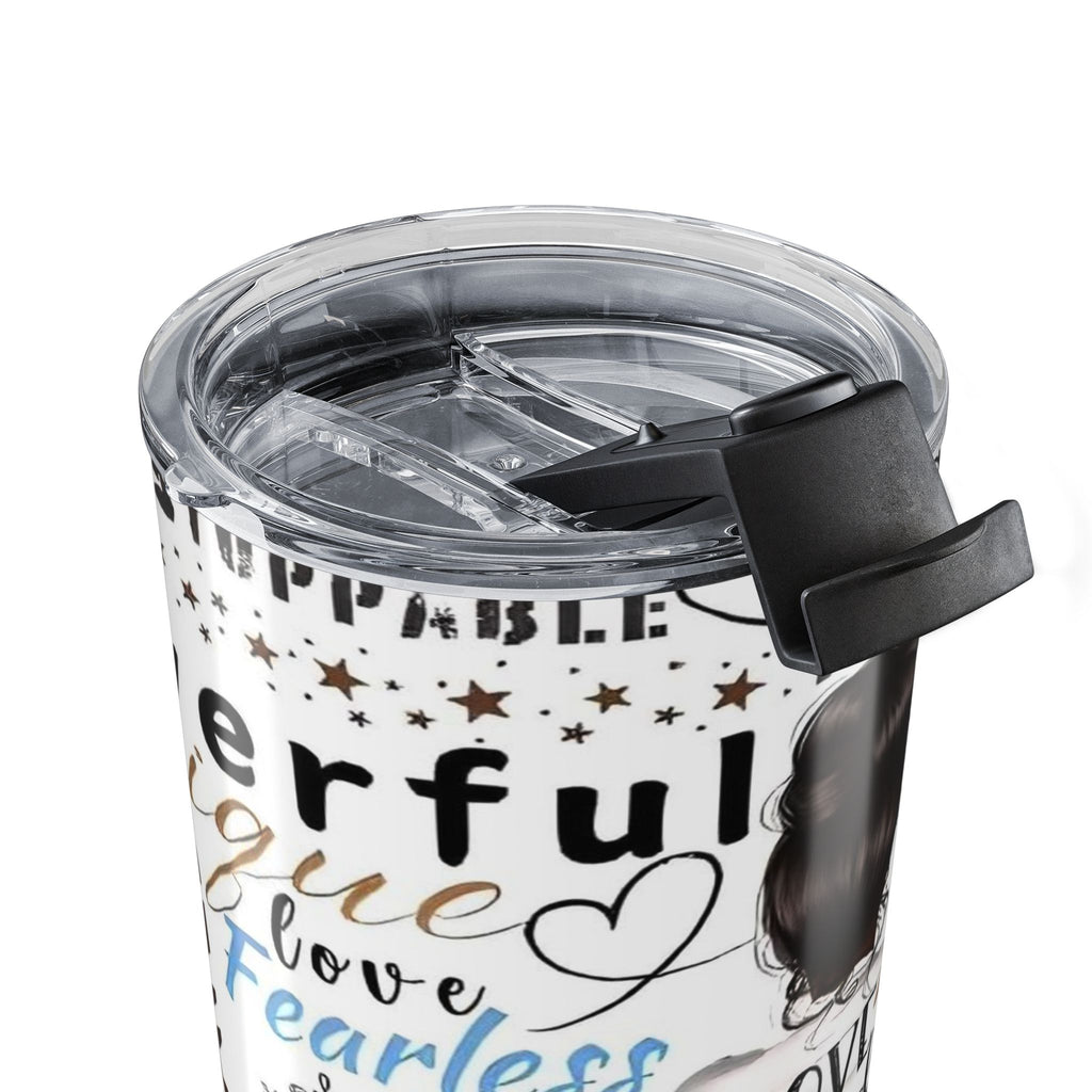20oz Inspirational Afro Woman Tumbler — Love Yourself Motivational Travel Cup