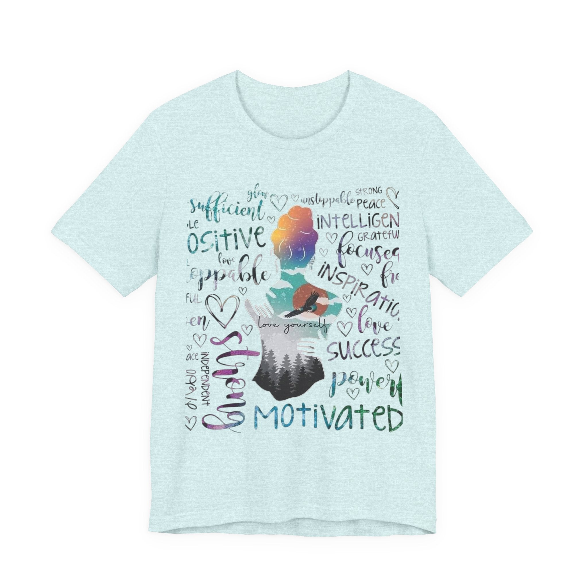 Inspirational Yoga Woman T-Shirt — Motivated Positive Words Graphic Tee