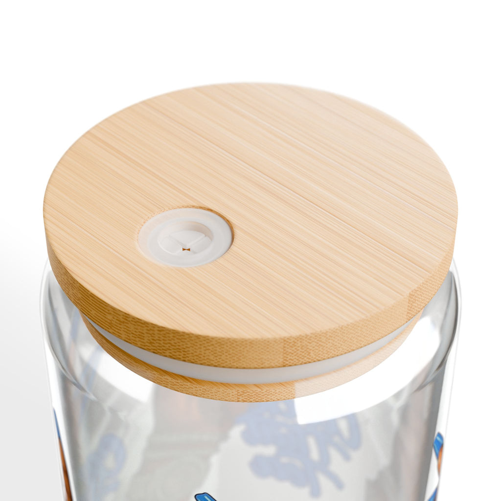 16oz Sipper Glass — 'Check Your Tone' Blue Nails Design
