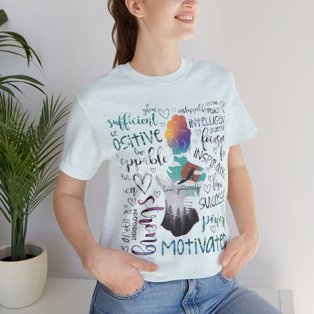 Inspirational Yoga Woman T-Shirt — Motivated Positive Words Graphic Tee