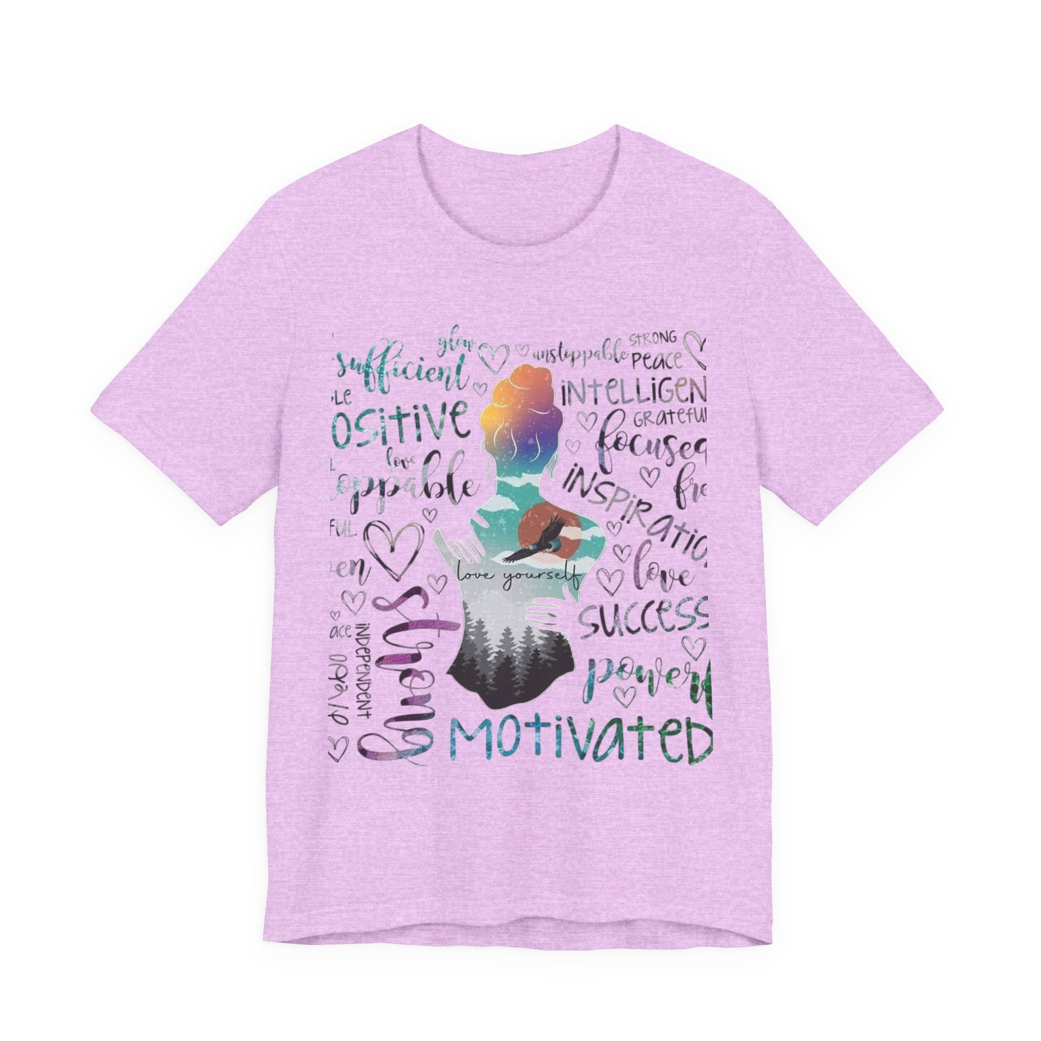 Inspirational Yoga Woman T-Shirt — Motivated Positive Words Graphic Tee