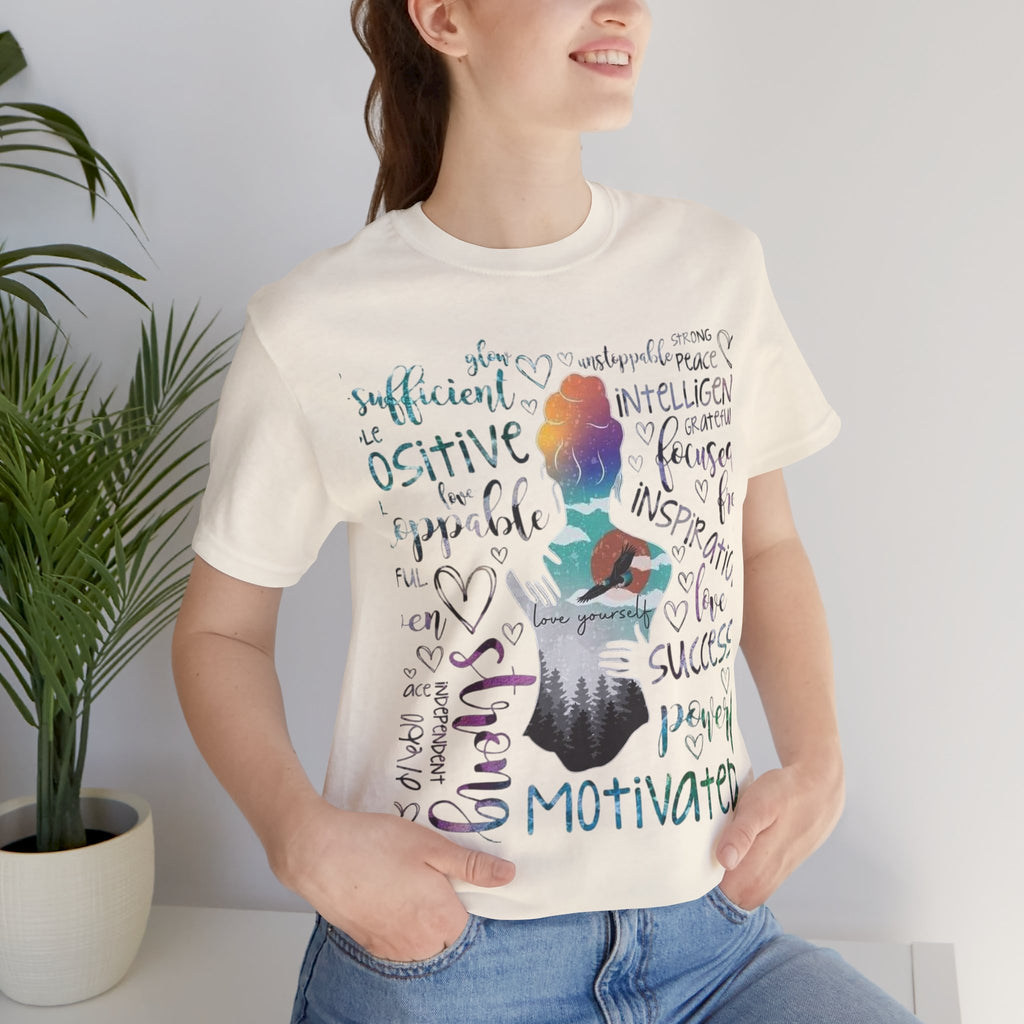 Inspirational Yoga Woman T-Shirt — Motivated Positive Words Graphic Tee
